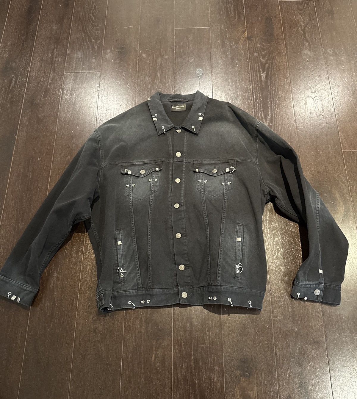 Balenciaga Pierced Denim Jacket Size US L / EU 52-54 / 3 - 1 Thumbnail