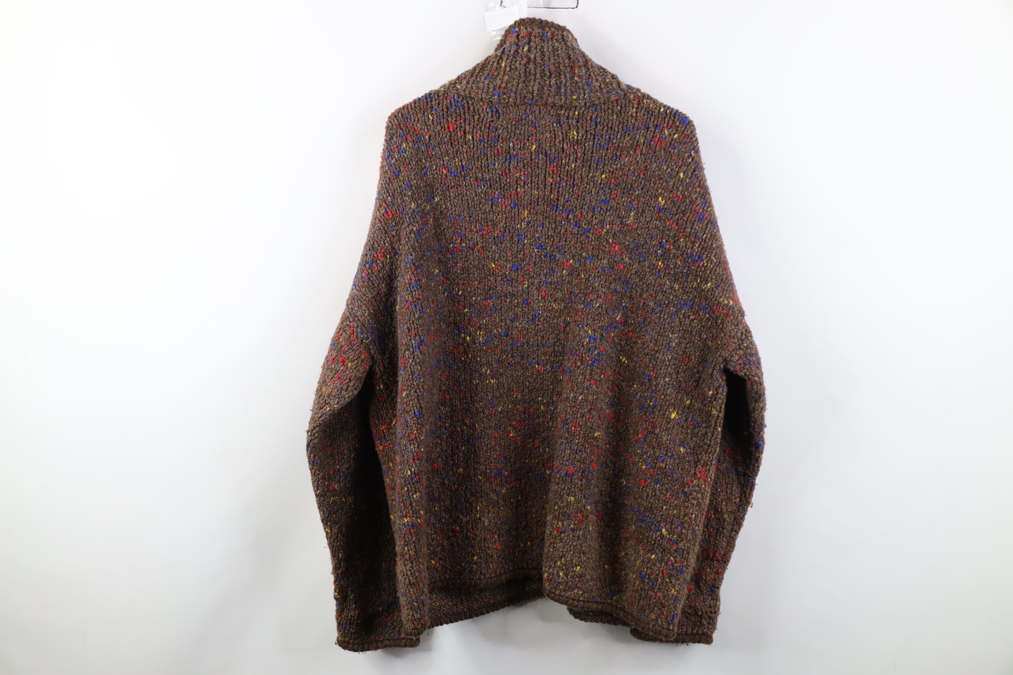 Vintage Vintage 90s Streetwear Fleck Hand Made Wool Sweater Jacket Size US L / EU 52-54 / 3 - 9 Thumbnail