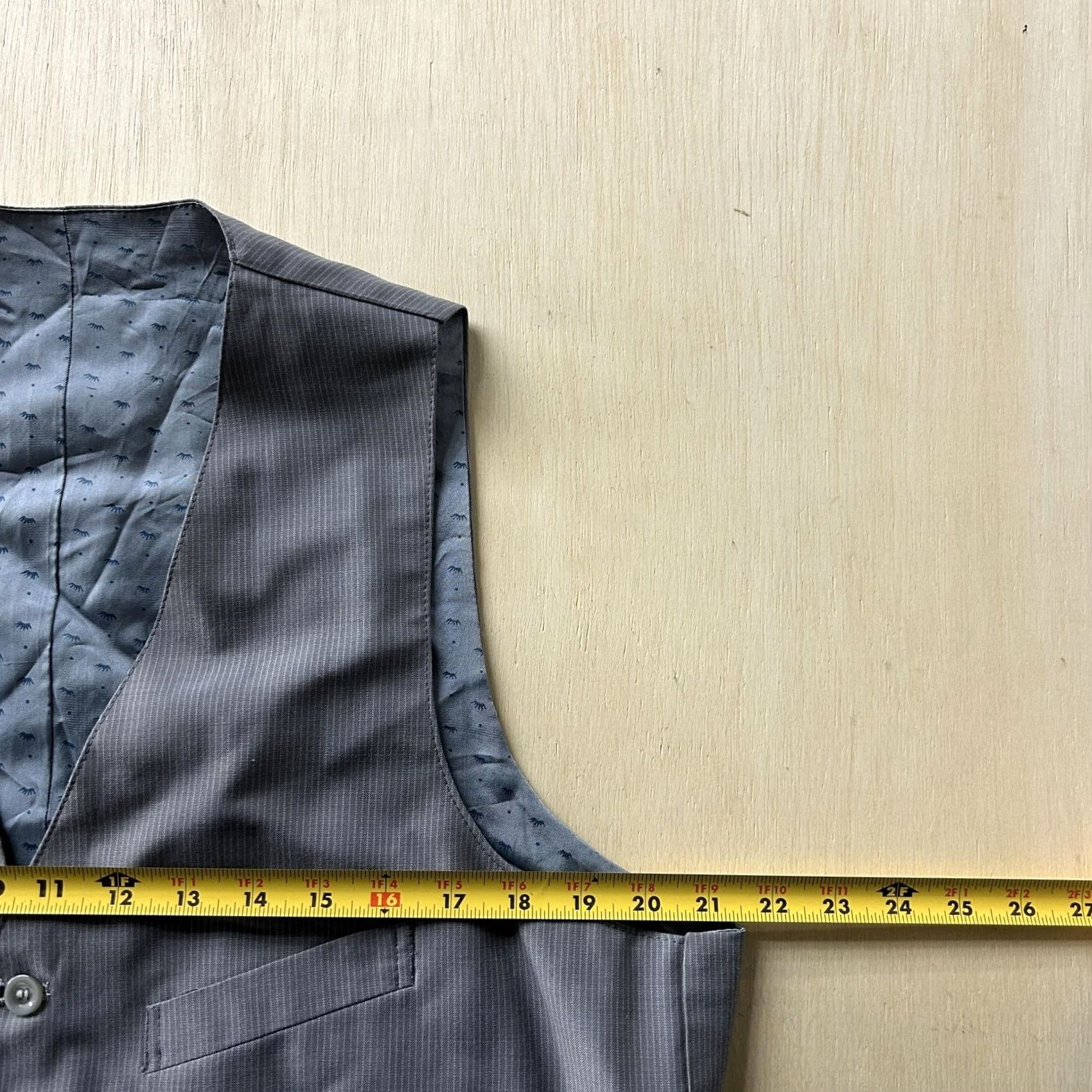 Vintage Suit Vest Mens Large Gray Striped Waistcoat Five-Button Formal Wedding Shirt Alternative: None Size US L / EU 52-54 / 3 - 3 Thumbnail