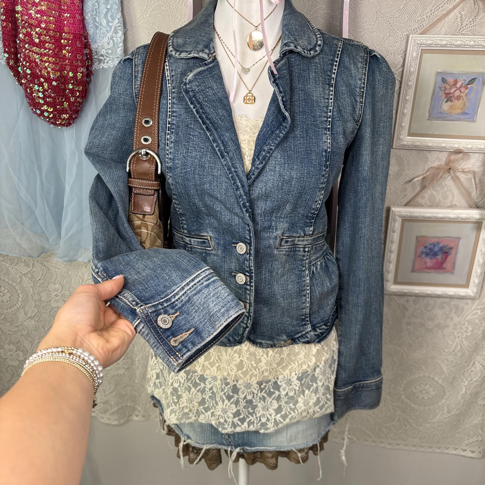 Other y2k denim distressed ruffle jacket Size S / US 4 / IT 40 - 1 Thumbnail