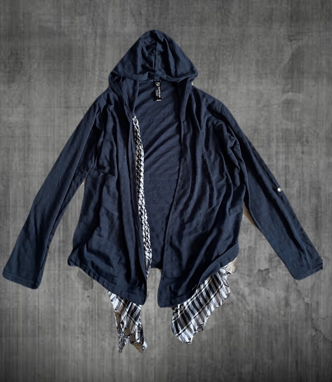 2000s Japanese archive Docking Layered Hood Cardigan Vkei