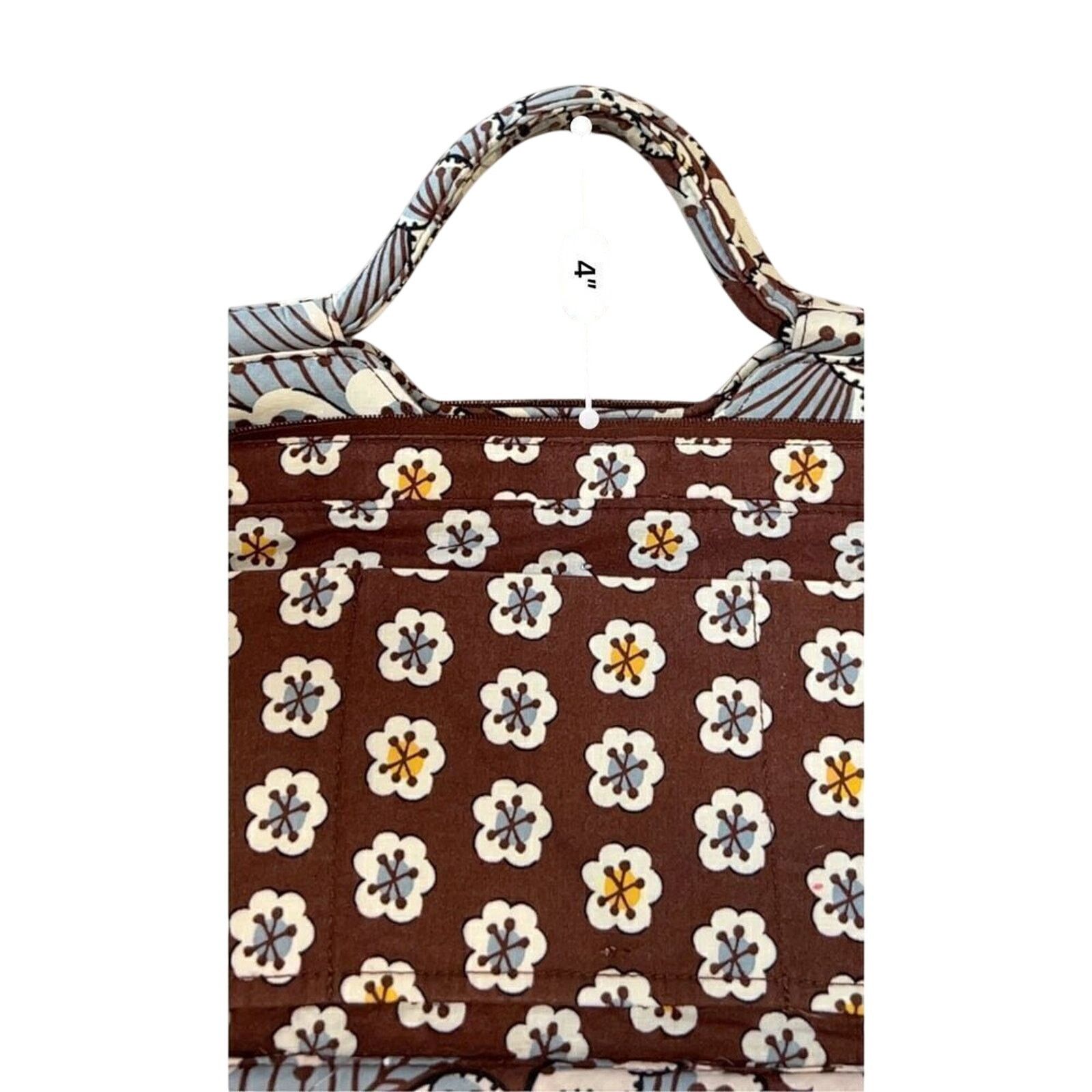 Vera Bradley Vera Bradley Slate Blooms Gabby Quilted Tote Handbag Brown Size ONE SIZE - 11 Thumbnail