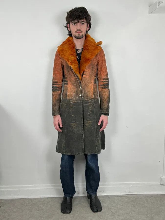 Roberto Cavalli AW2004 Cavalli Sunset Long Fur Collar Jacket Size S / US 4 / IT 40 - 2 Thumbnail