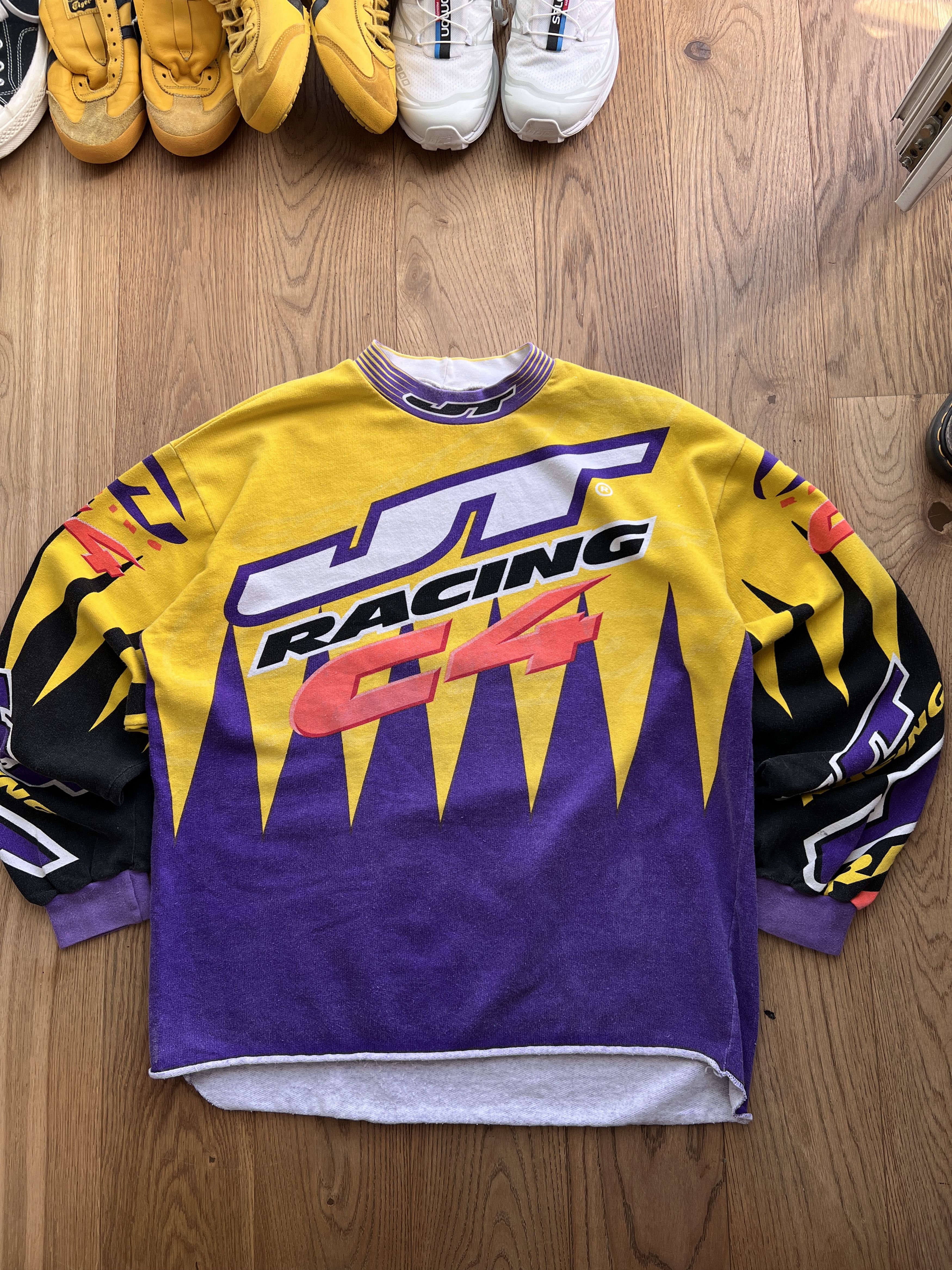 Vintage Rare JT Racing C4 vintage 90s sweatshirt jersey baggy boxy Size US L / EU 52-54 / 3 - 4 Thumbnail