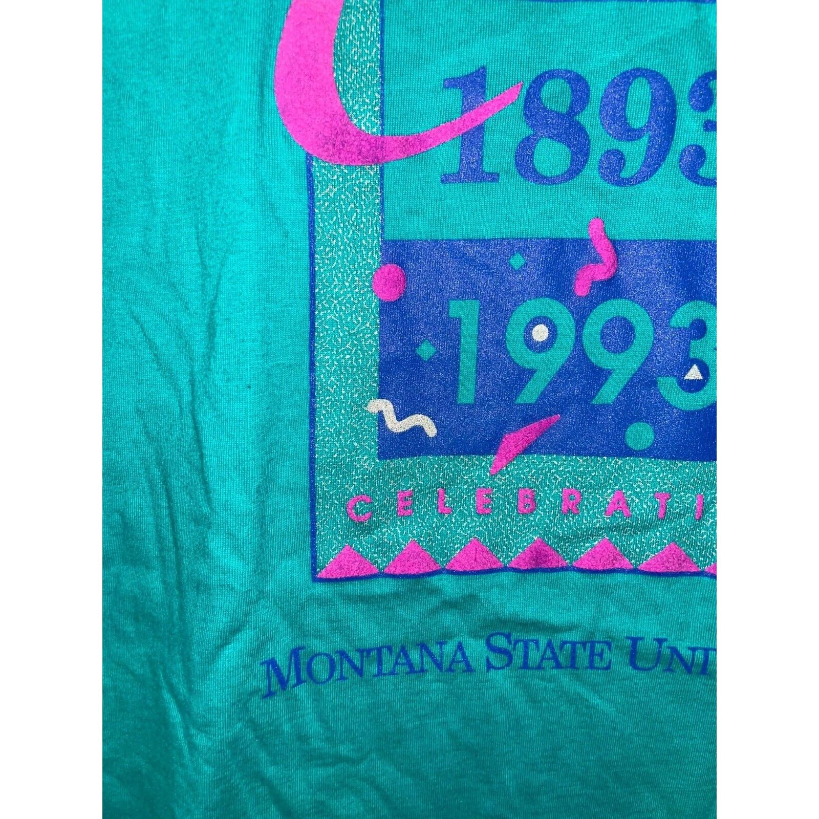 Jerzees Vintage Montana State University Shirt Teal Tee 90s VTG L Size US L / EU 52-54 / 3 - 5 Thumbnail