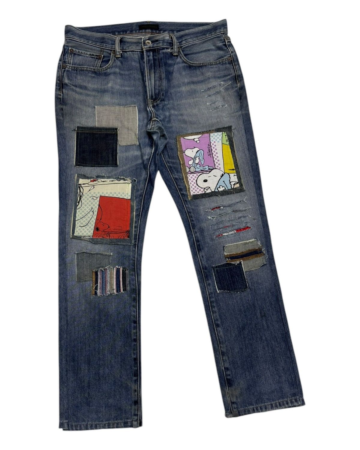 Kapital × Undercover × Uniqlo VINTAGE UNIQLO CUSTOM PATCHES DISTRESSED DENIM JEAN JAPAN Size US 35 - 5 Thumbnail