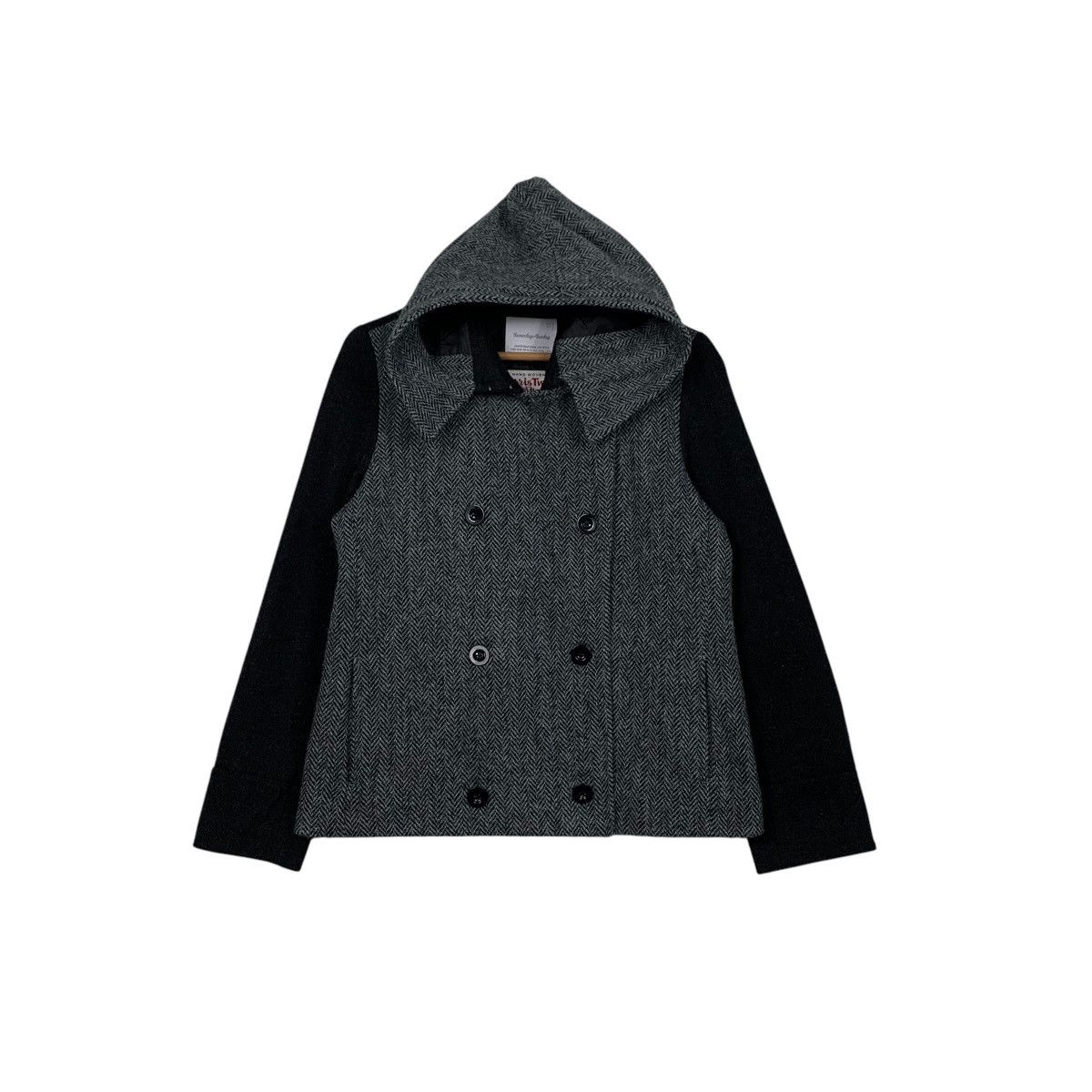Harris Tweed SEVENDAYS SUNDAY X HARRIS TWEED Herringbone Coat #2596-C117 Size L / US 10 / IT 46 - 1 Thumbnail