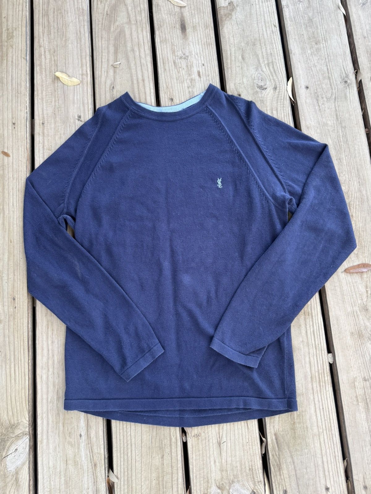 Yves Saint Laurent Navy YSL Vintage Sweater Size US M / EU 48-50 / 2 - 1 Thumbnail