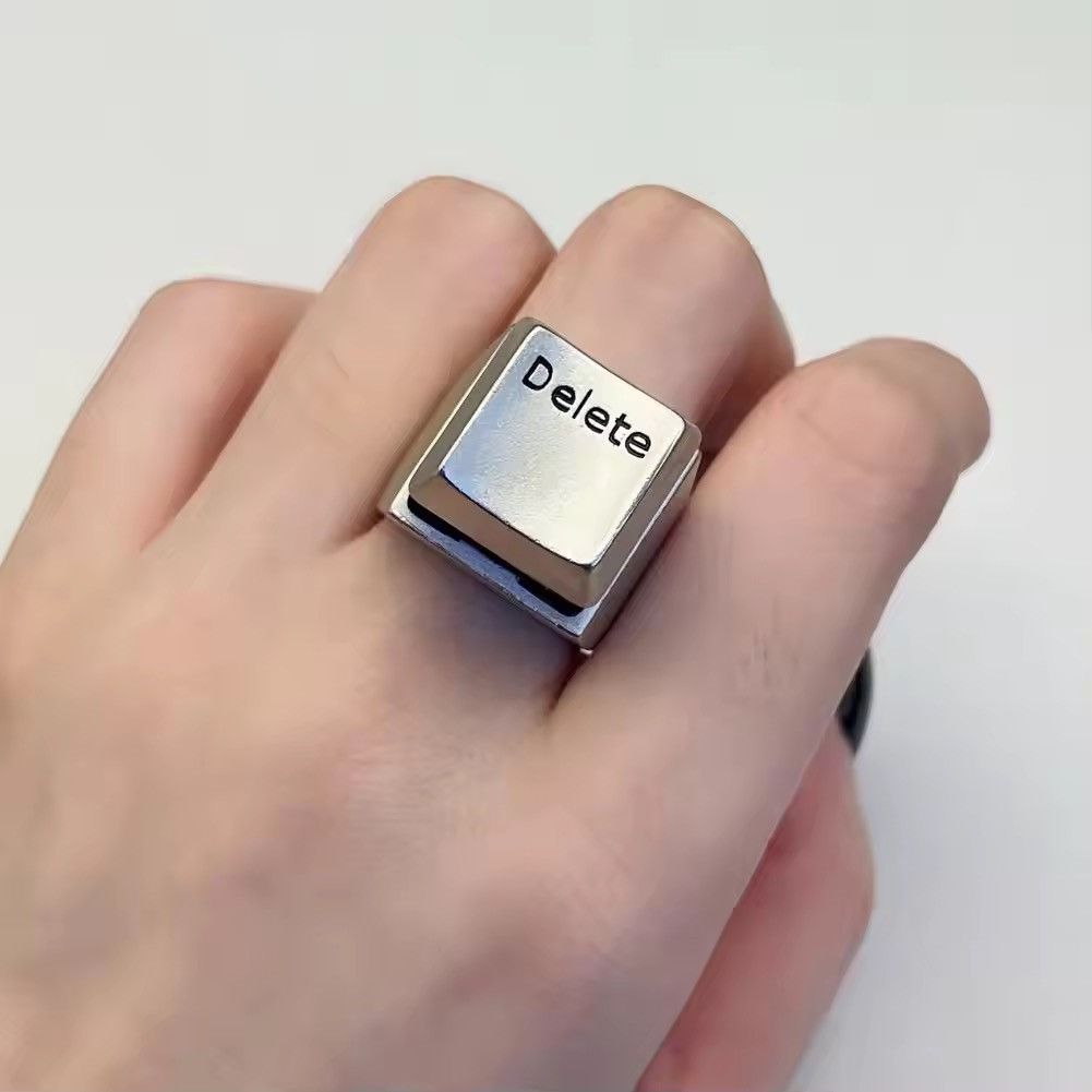 Jewelry Keyboard " DELETE" Adjustable Ring Size ONE SIZE - 1 Thumbnail