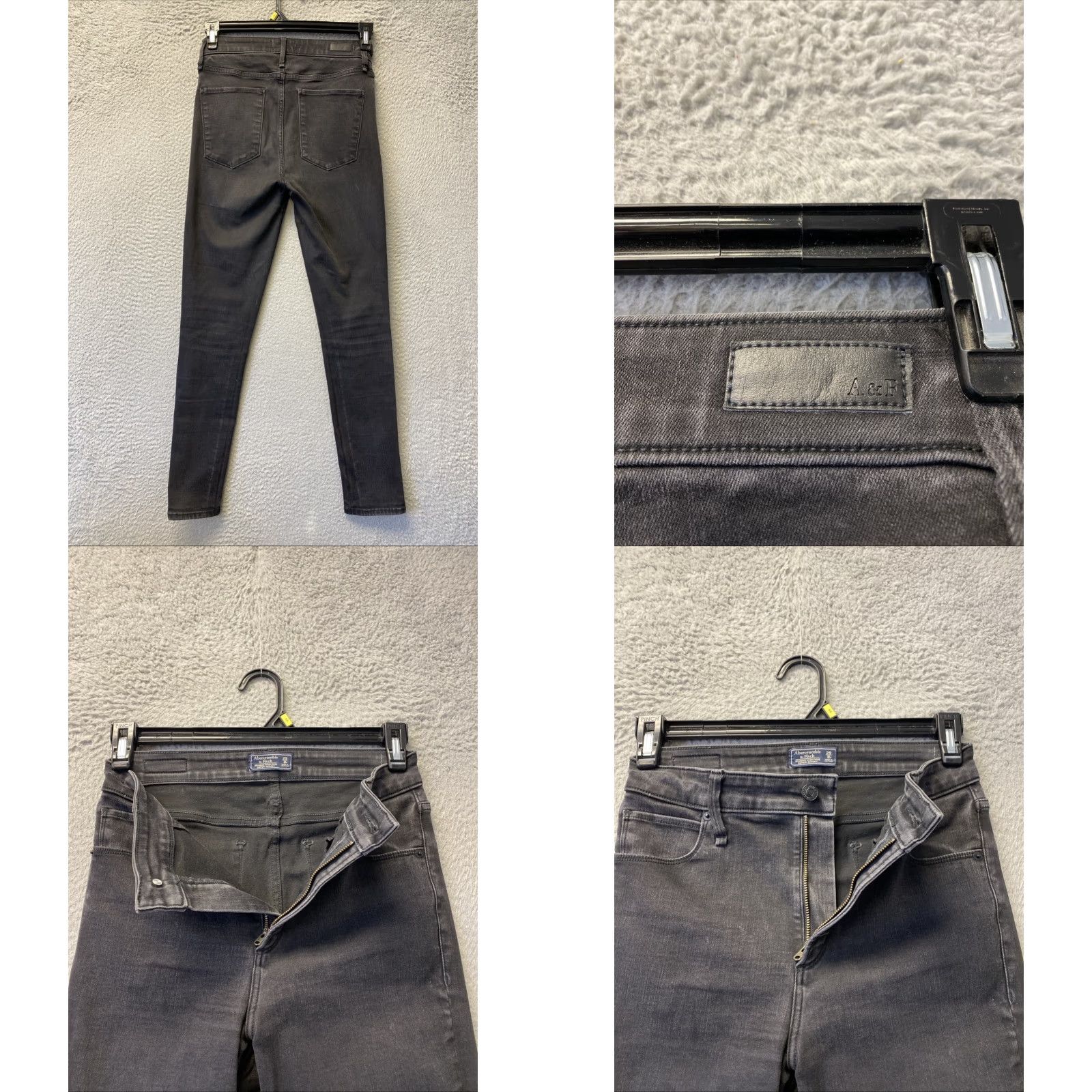 Abercrombie & Fitch VINTAGE Abercrombie & Fitch Denim Jeans Women's 8 Slim Skinny 30x29 Faded Black 90s Grunge Hipster Retro Mens? Size 30" / US 8 / IT 44 - 8 Thumbnail