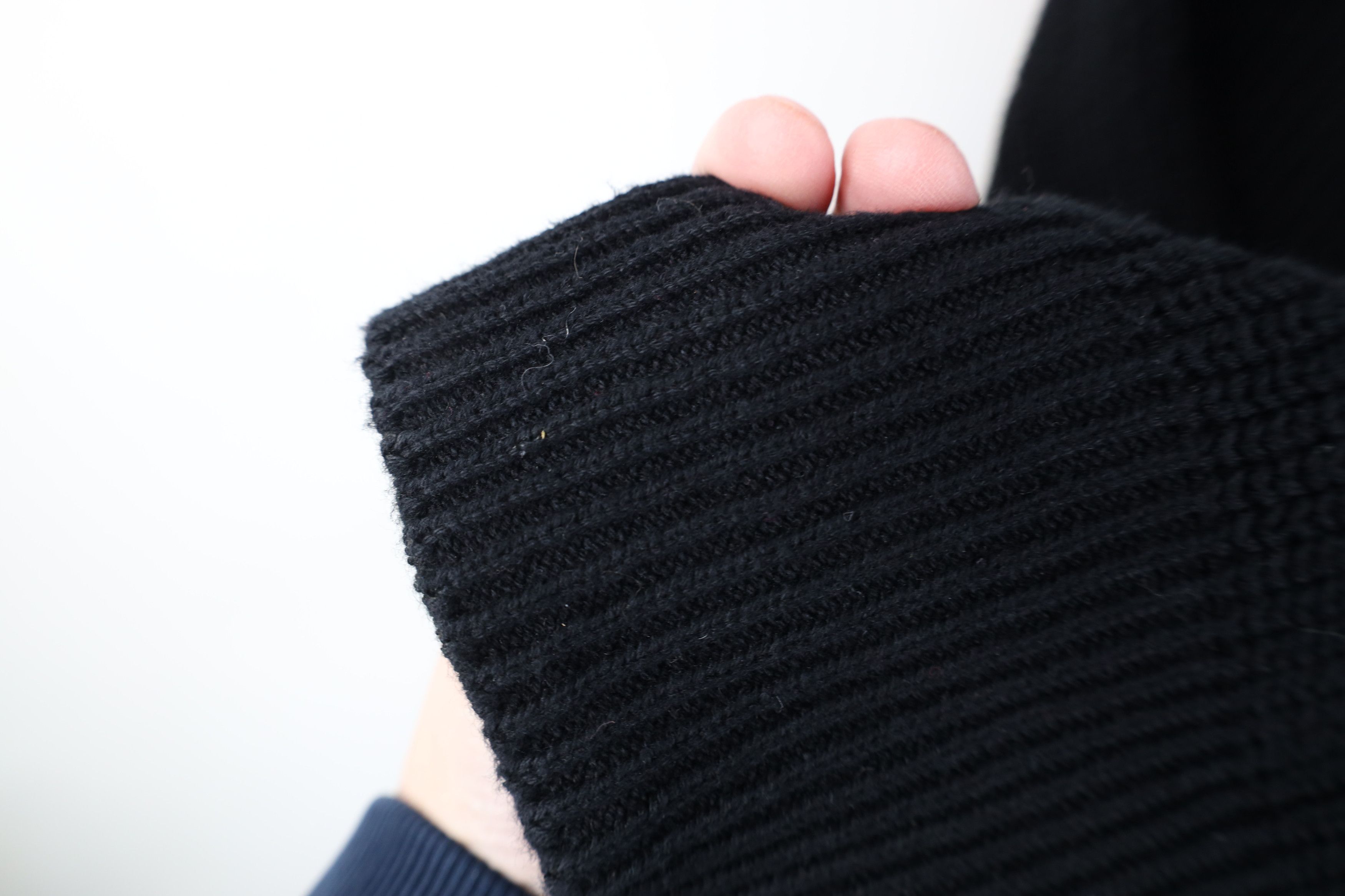 Vintage Hudson Jeans Blank Chunky Ribbed Knit Cardigan Sweater Black Size L / US 10 / IT 46 - 6 Thumbnail