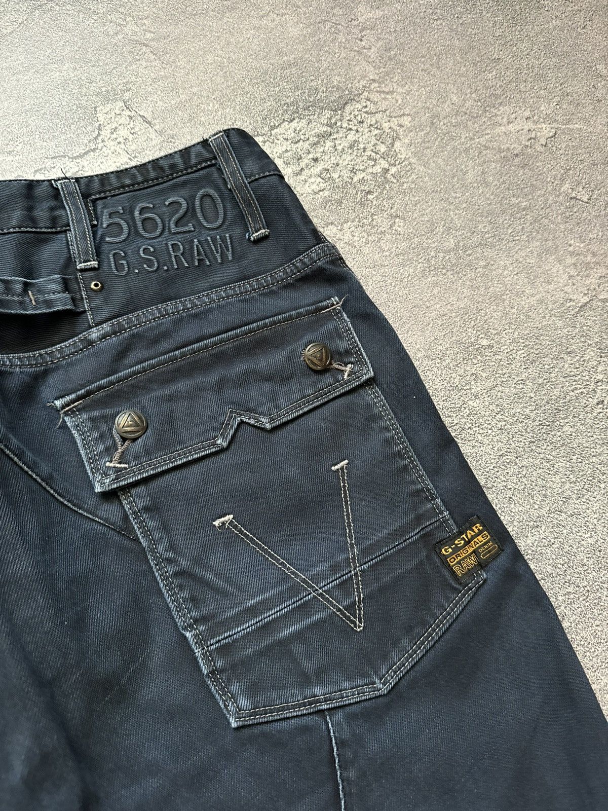 G-Star × Vintage G star raw 34/32 motor 5620 tapered embro denim pant trouser Size US 34 / EU 50 - 6 Thumbnail