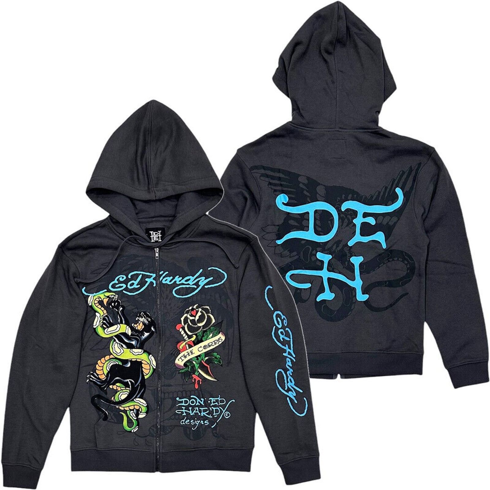 Ed Hardy Ed Hardy Hoodie Panther Snake Fleece Full Zip Sweatshirt Size US M / EU 48-50 / 2 - 1 Thumbnail