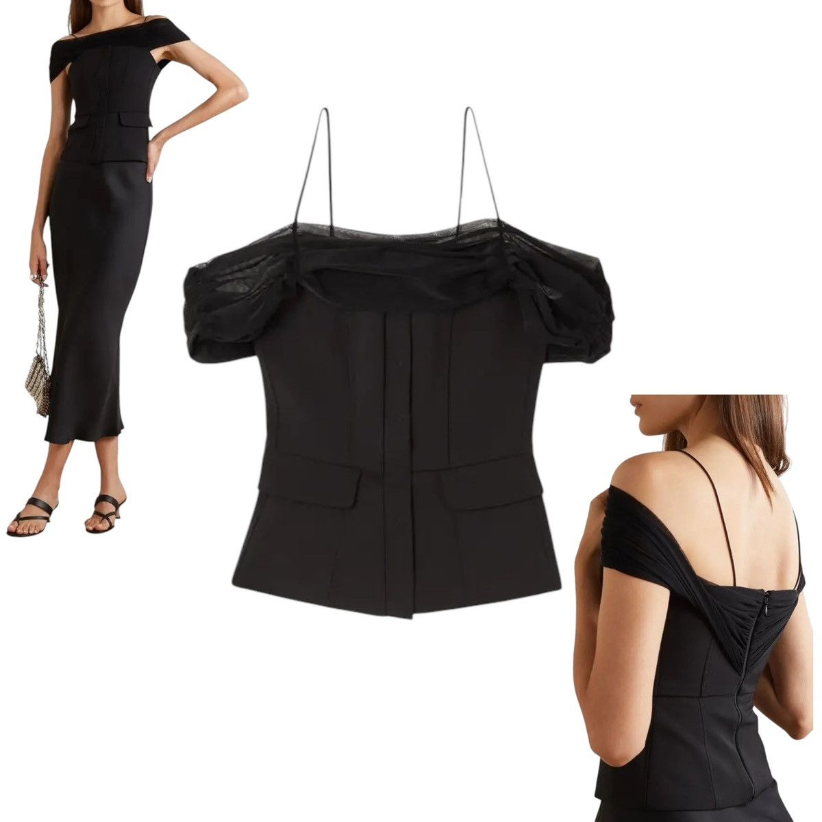 Other Renaissance : cold shoulder tulle trimmed top Size XS / US 0-2 / IT 36-38 - 1 Thumbnail