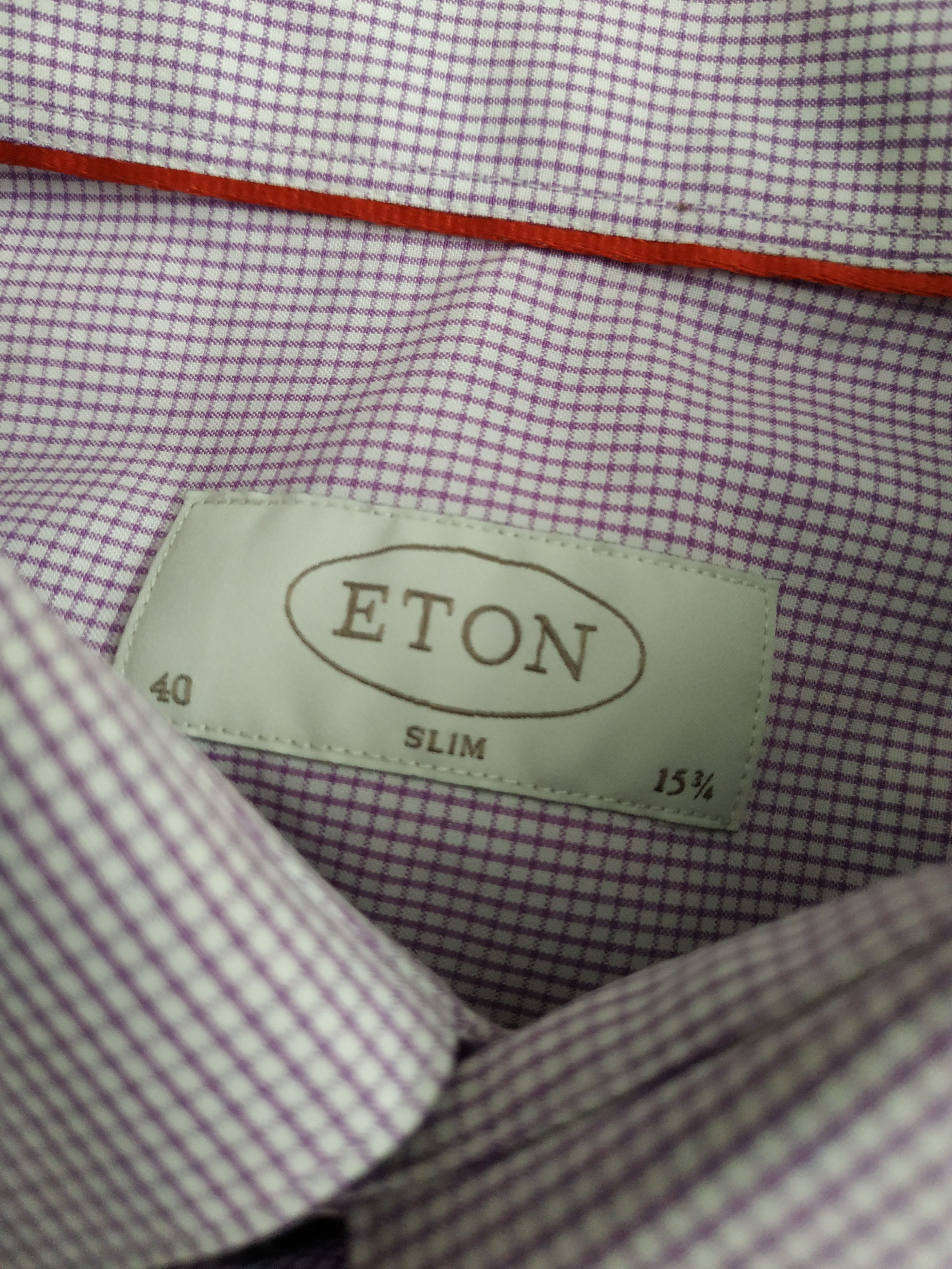 Eton ETON Men's Button Up Purple Slim Fit Shirt, MEDIUM,(40 neck) Size US M / EU 48-50 / 2 - 10 Thumbnail