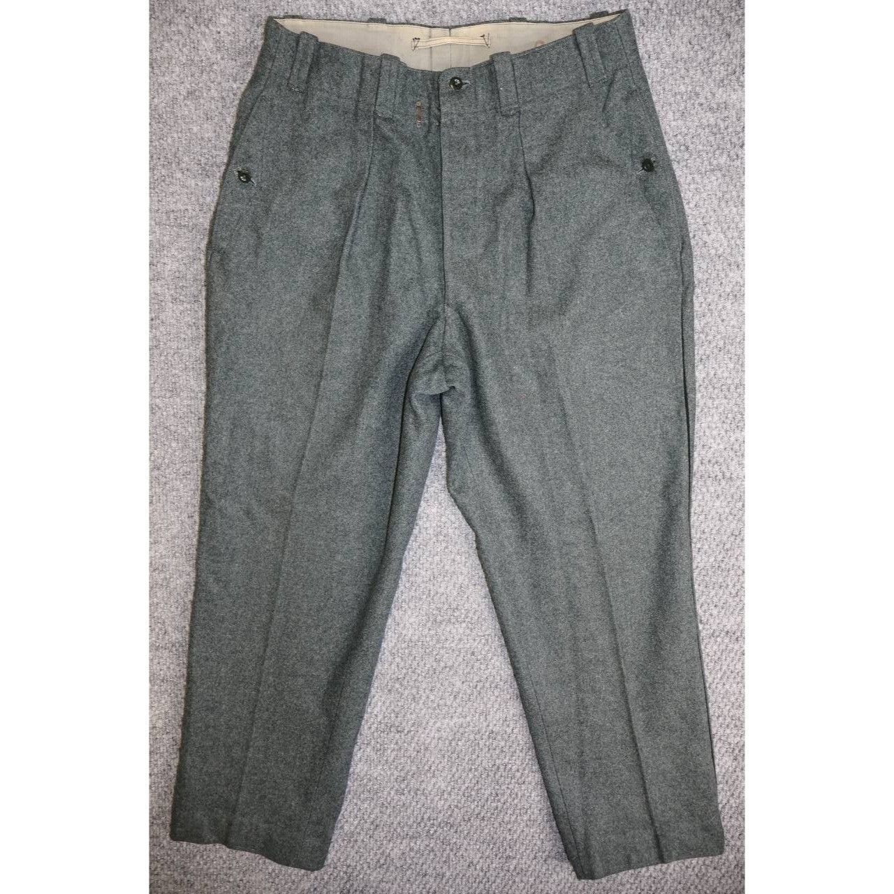 Vintage Vintage 1940s Military Wool Trousers Gray High Waisted Size US 34 / EU 50 - 1 Thumbnail