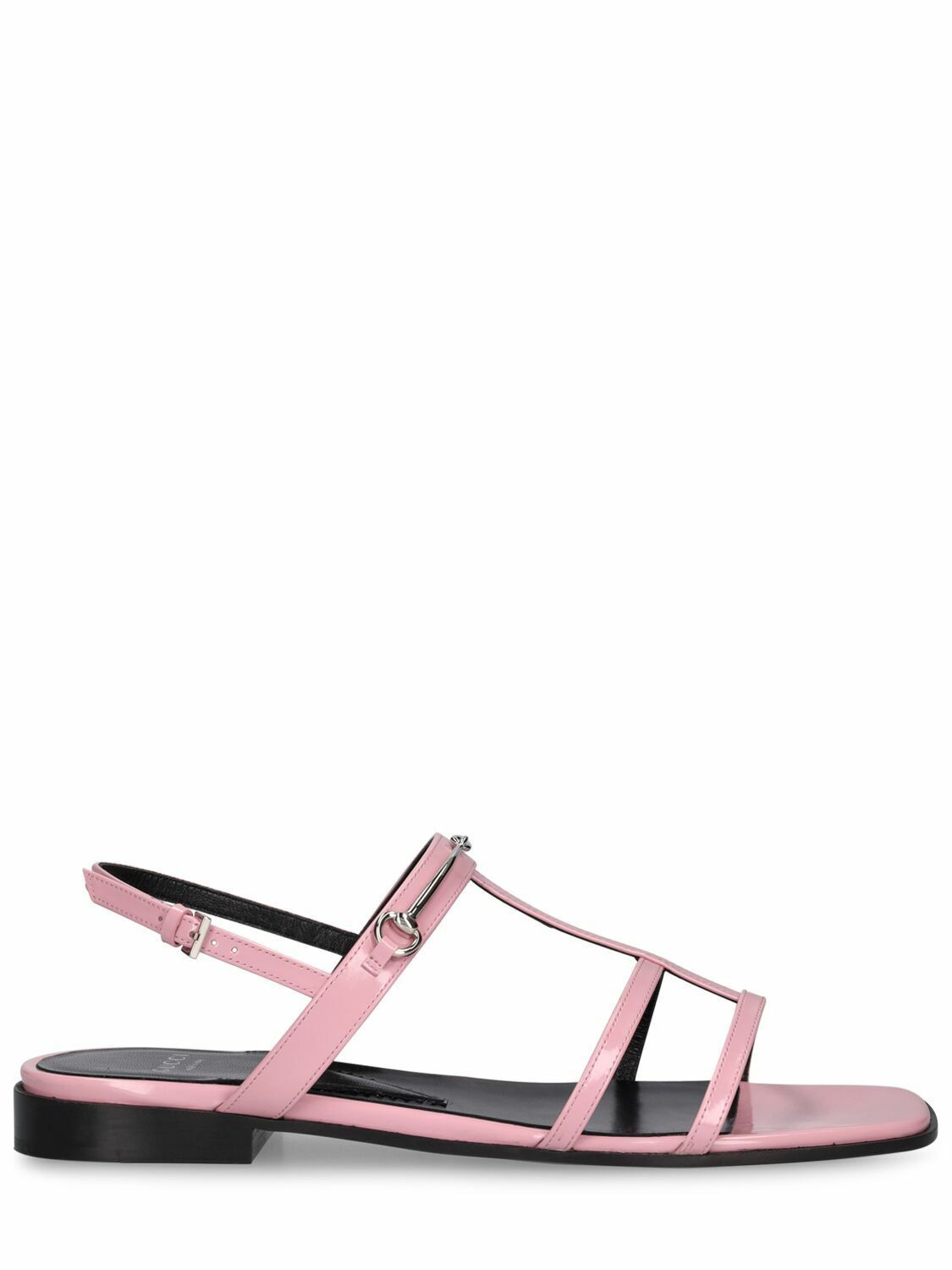 o1s1wg110125 Slim Horsebit Flat Sandals in Pink