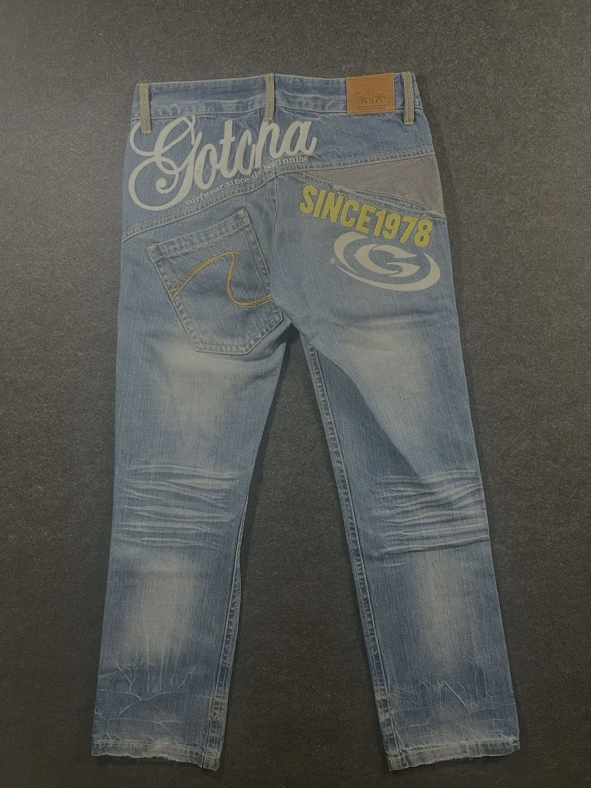 Japanese Brand Gotcha surf vintage embroidered faded big pocket jeans Size US 34 / EU 50 - 8 Thumbnail