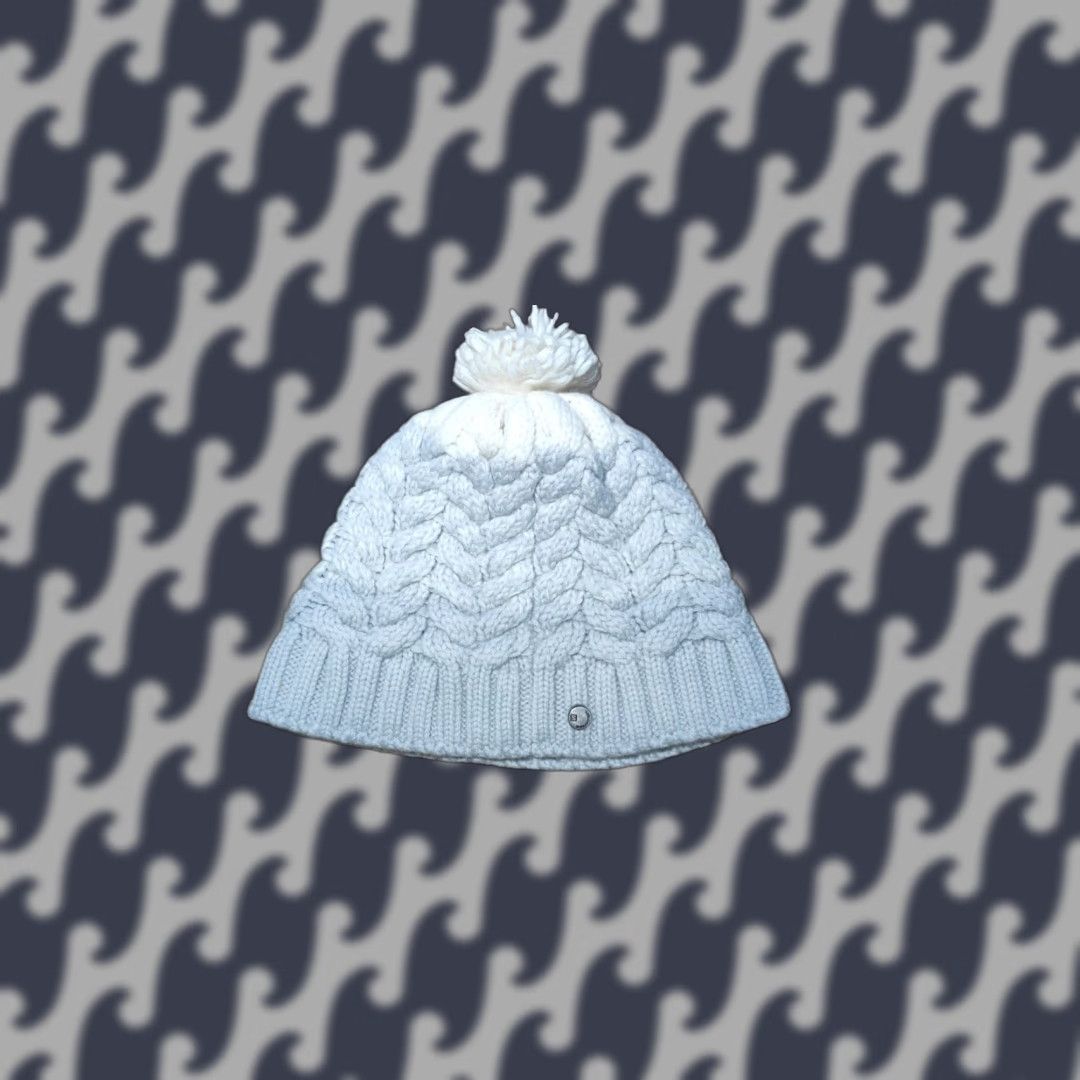 Salomon Salomon Beanie Hat Unisex Adults M Gray Lined Thermal Pom Pom Wool Knit Size ONE SIZE - 1 Thumbnail