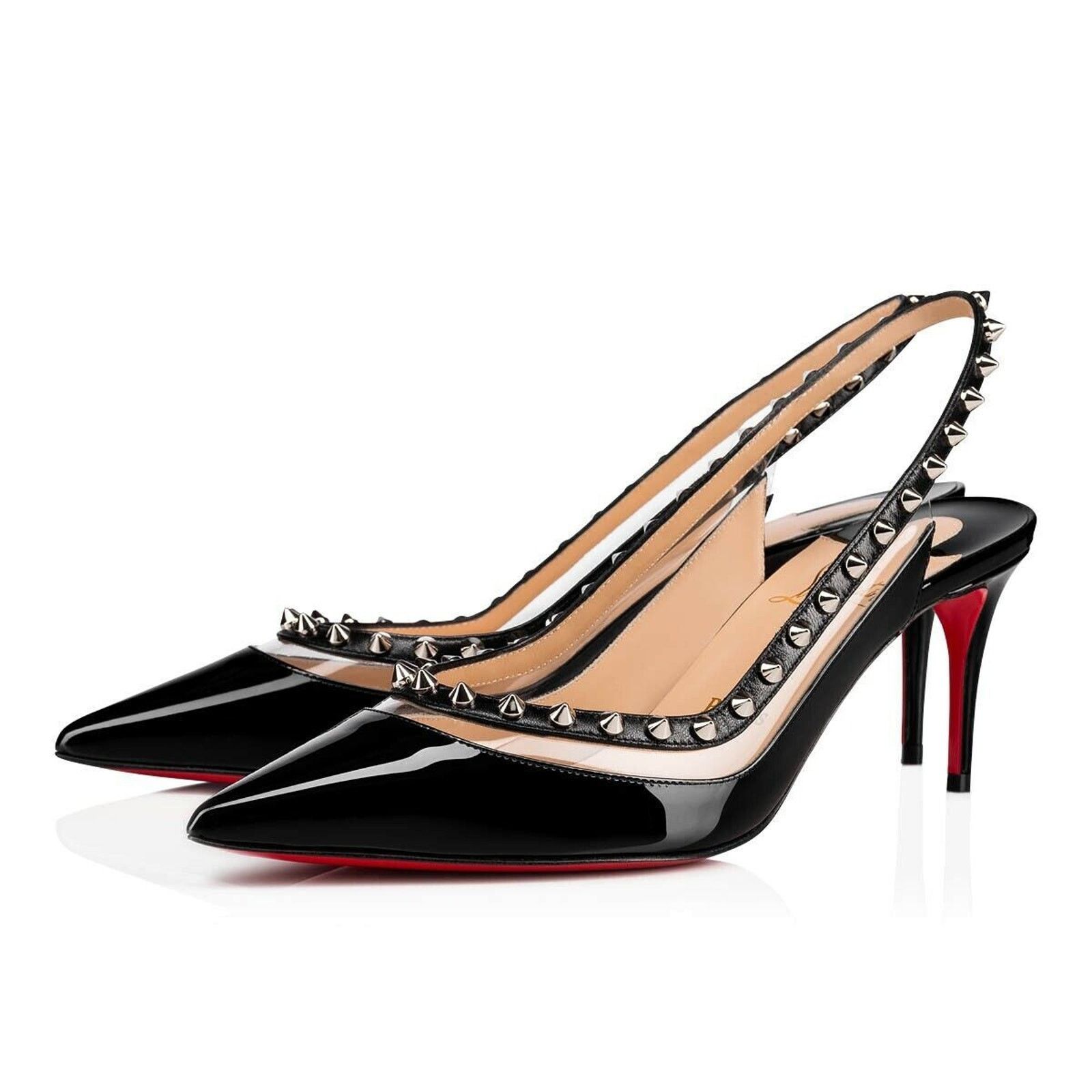 Christian Louboutin Christian Louboutin Brigadine 70 Black Patent PVC Slingback Size US 6.5 / IT 36.5 - 1 Thumbnail