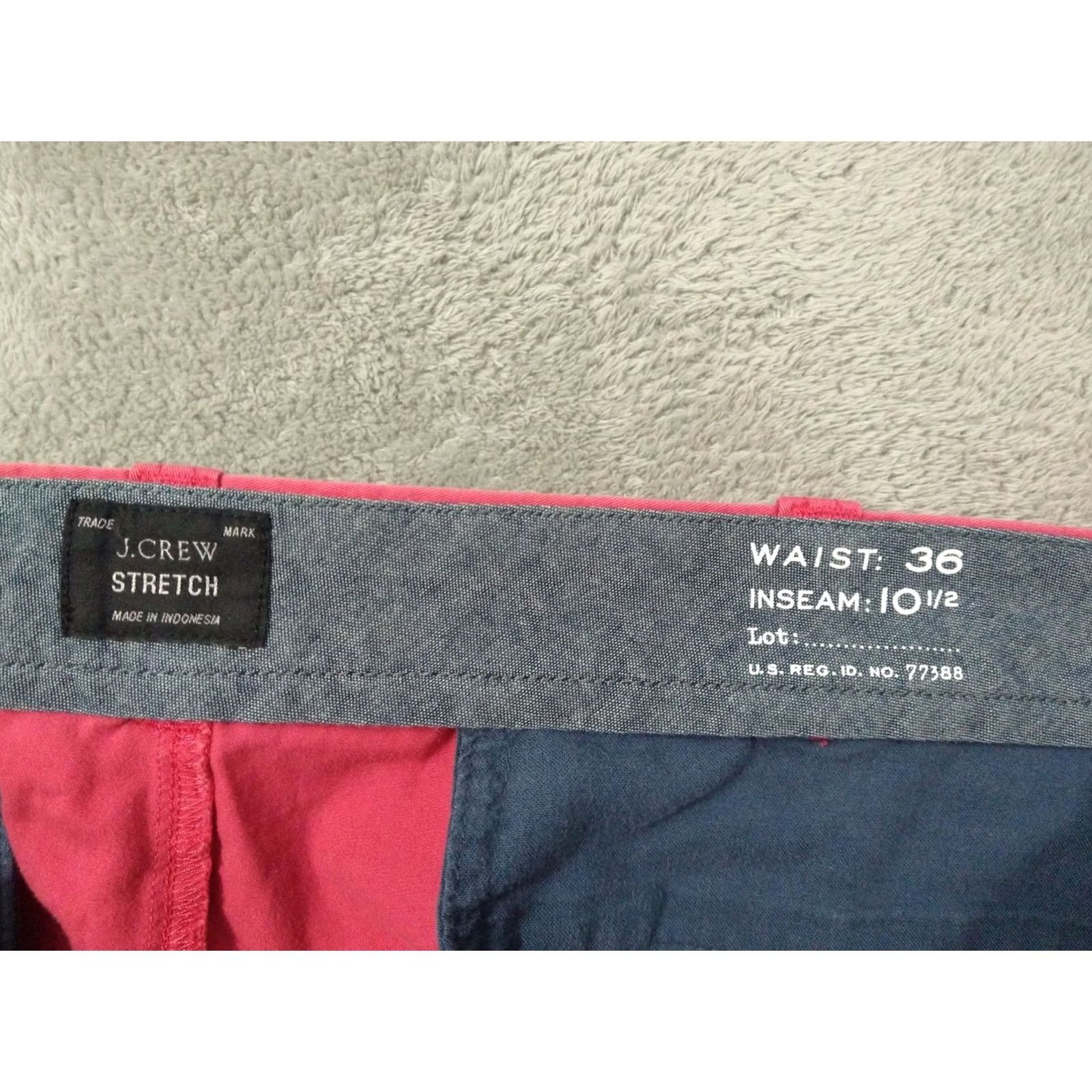 J.Crew J.CREW Shorts Mens 36 Pink Flat Front Mid Rise Stretch Chino Pockets Preppy Vertical Solid Vintage: No Size US 36 / EU 52 - 7 Thumbnail