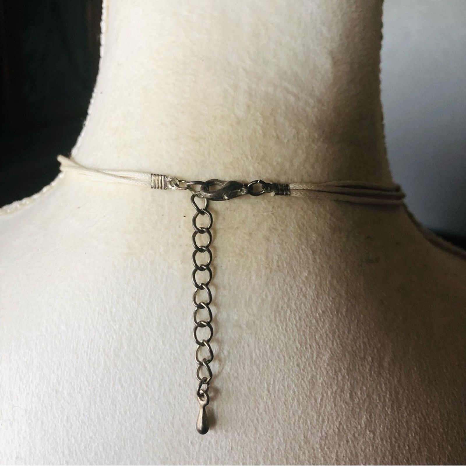 Handmade Hand crafted genuine stone cord choker necklace Size ONE SIZE - 7 Thumbnail