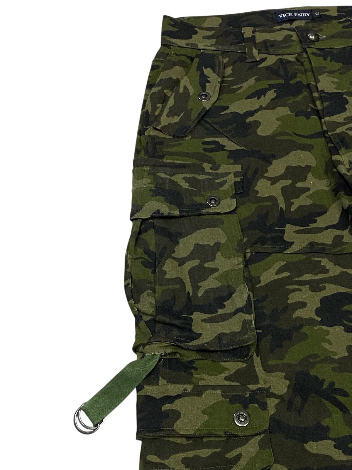 Japanese Brand Vice Fairy Multipocket Stretch Wide Leg Camo Cargo Pants Size US 30 / EU 46 - 9 Thumbnail