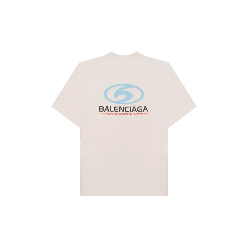 Balenciaga o1la1rc1a1224 Surfer T-Shirt Medium Fit in Ecru/Light Blue Size US XL / EU 56 / 4 - 2 Thumbnail