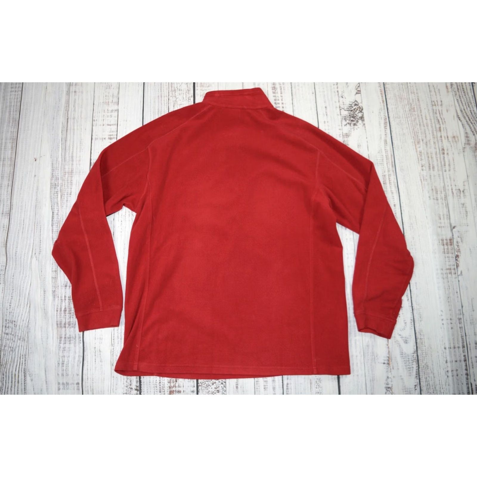Vintage LL BEAN MENS 1/4 ZIP RED FLEECE ZIP UP SWEATER THERMAL LARGE TALL POLYESTER Casual Outdoor 1/4 Zip Pullover Mens Big & Tall Hearts? Size US L / EU 52-54 / 3 - 5 Thumbnail