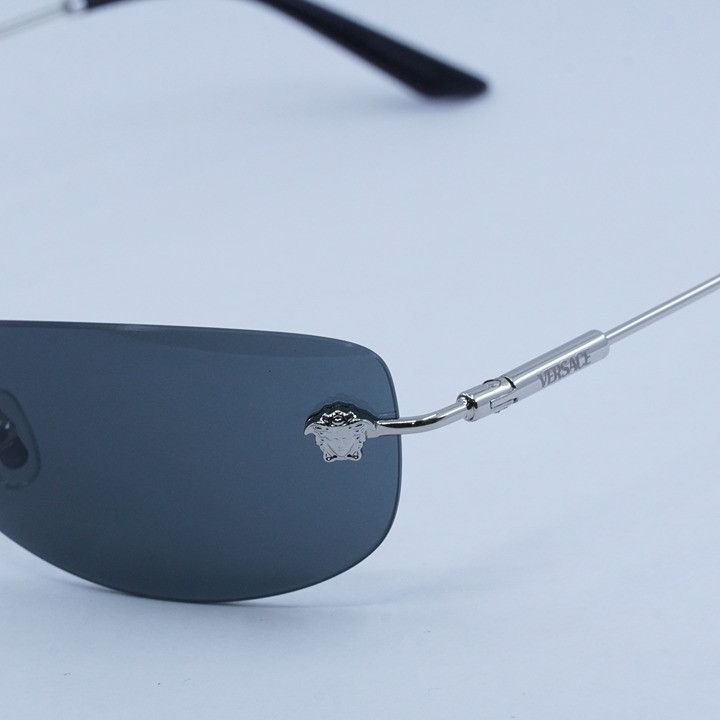 Versace Versace VE2279 100087 Rectangle Sunglasses - Silver Frame Size ONE SIZE - 6 Thumbnail