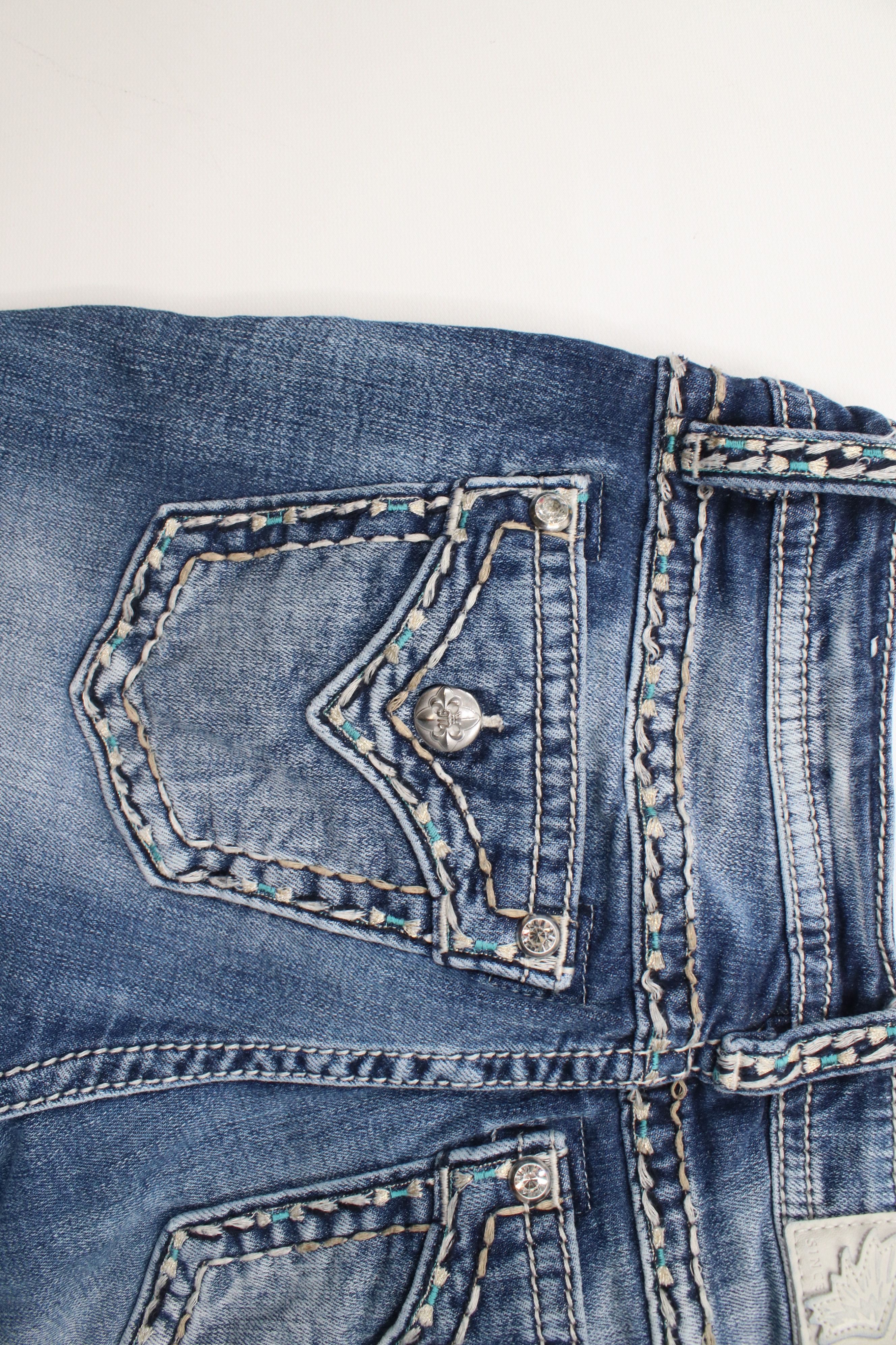Miss Me × Vintage Miss Me Thick Stitch Stretch Hailey Skinny Leg Denim Jeans Size 29" - 13 Thumbnail