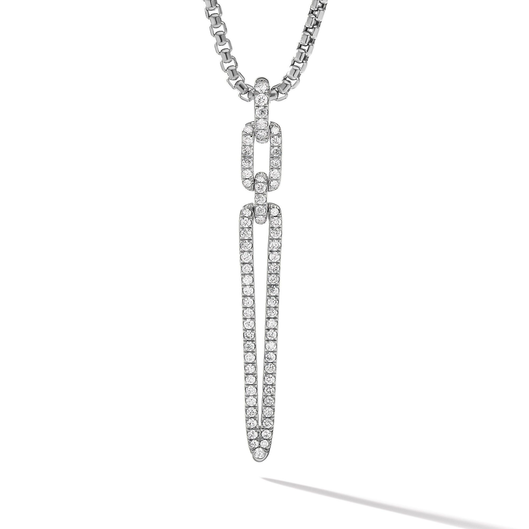 David Yurman o1w1db10325 Stax Elongated White Gold with Diamonds Size ONE SIZE - 1 Thumbnail