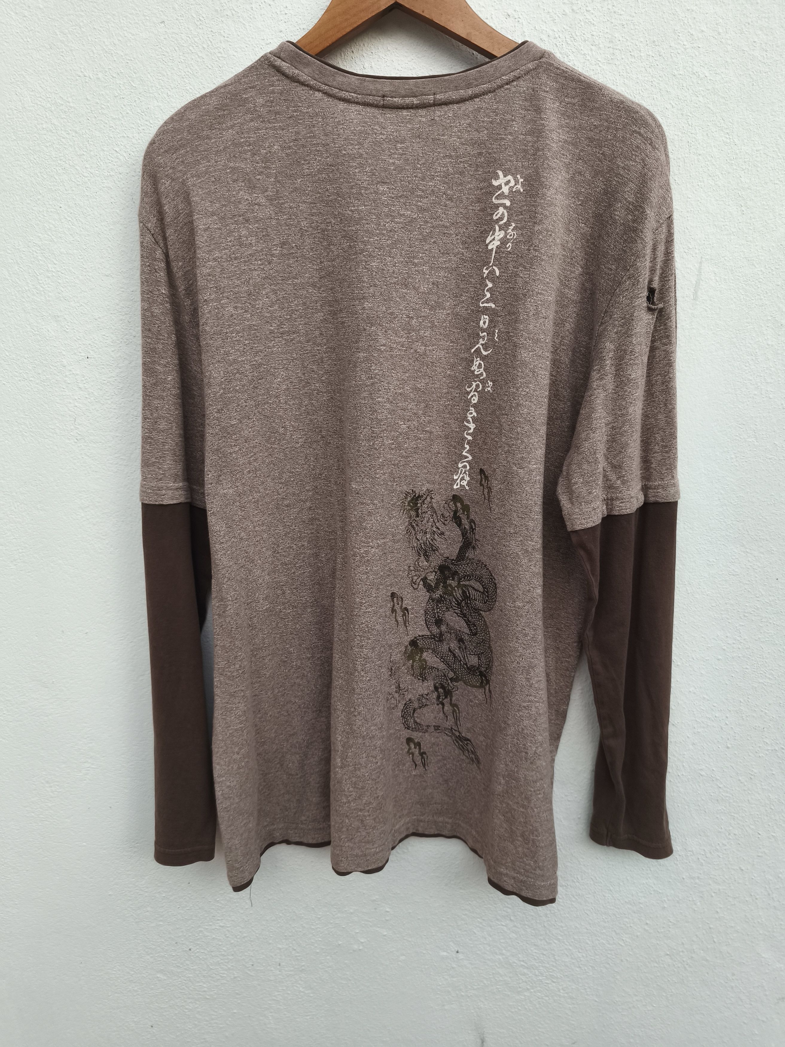 Japanese Brand 🔥 Vintage y2k Sukajan dragon t shirt double sleeve Karakuri Size US L / EU 52-54 / 3 - 9 Thumbnail