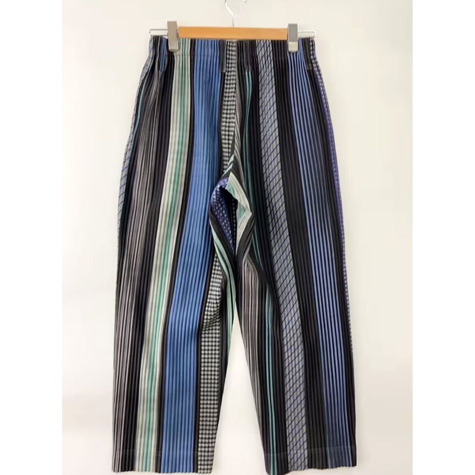 Issey Miyake HOMME PLISSE ISSEY MIYAKE Multicolor Striped Pleated Pants Size 1 Polyester Size US 29 - 2 Thumbnail