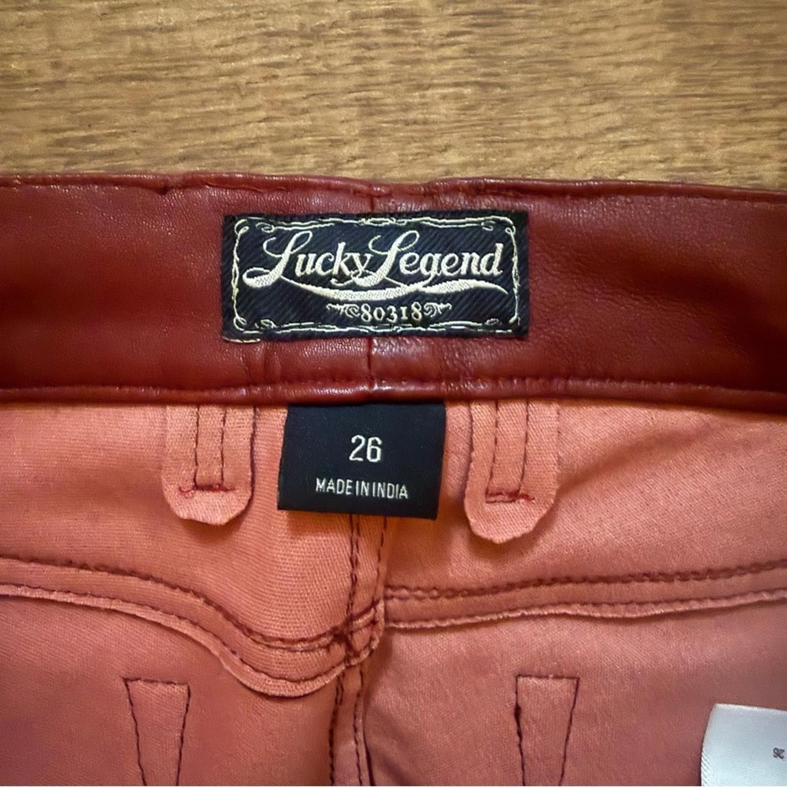 Other Lambskin Red Leather Pants Size 26" / US 2 / IT 38 - 3 Thumbnail