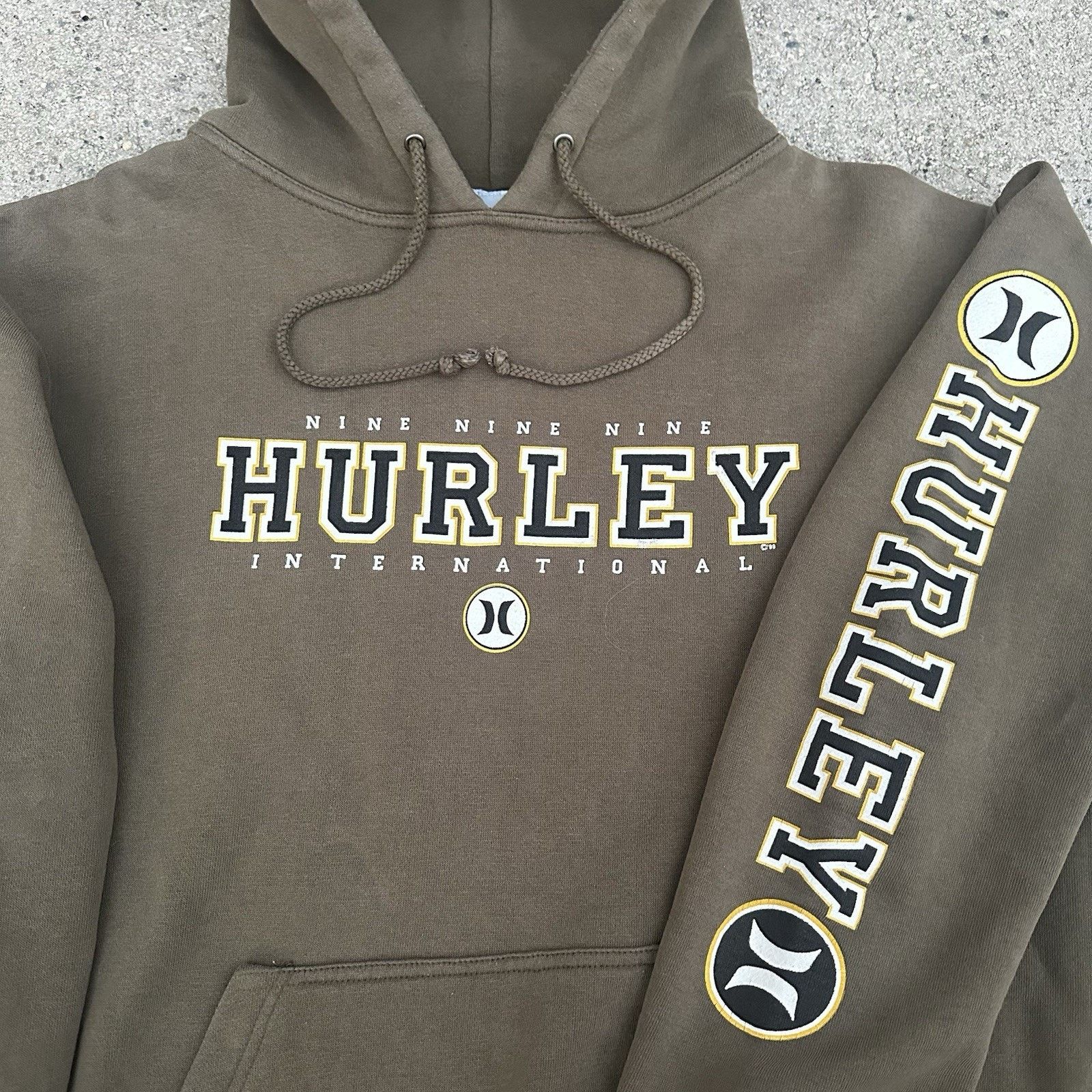 Hurley × Vintage Vintage 1999 Hurley International Green Hoodie Surf Y2K Size US L / EU 52-54 / 3 - 1 Thumbnail
