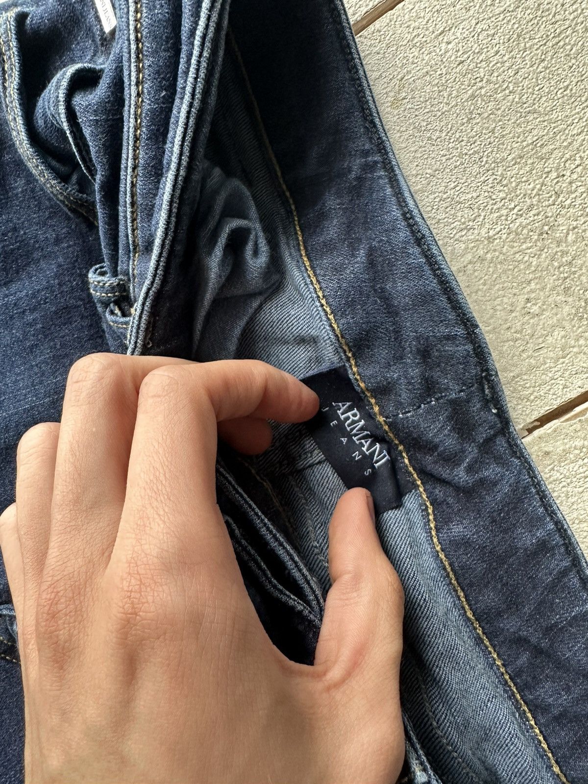 Armani 🚨Y2K WOMEN ARMANI JEANS WITH LOGO AVANT GARDE DENIM PANTS Size 29" - 5 Thumbnail