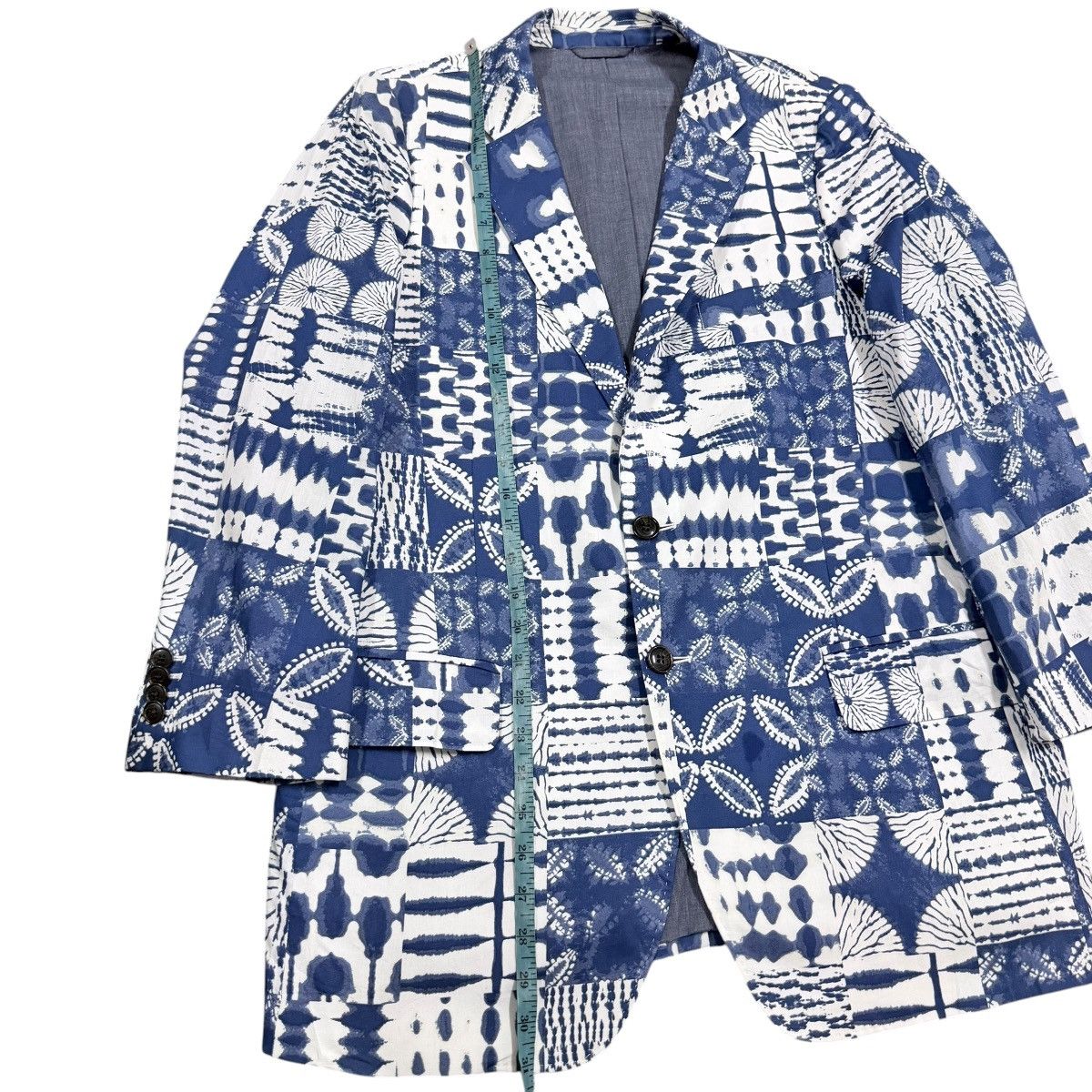 Lands' End Vtg💥Land’s End Shibori Tie Dye Classic Fit Blazer Jacket Size 44R - 19 Thumbnail