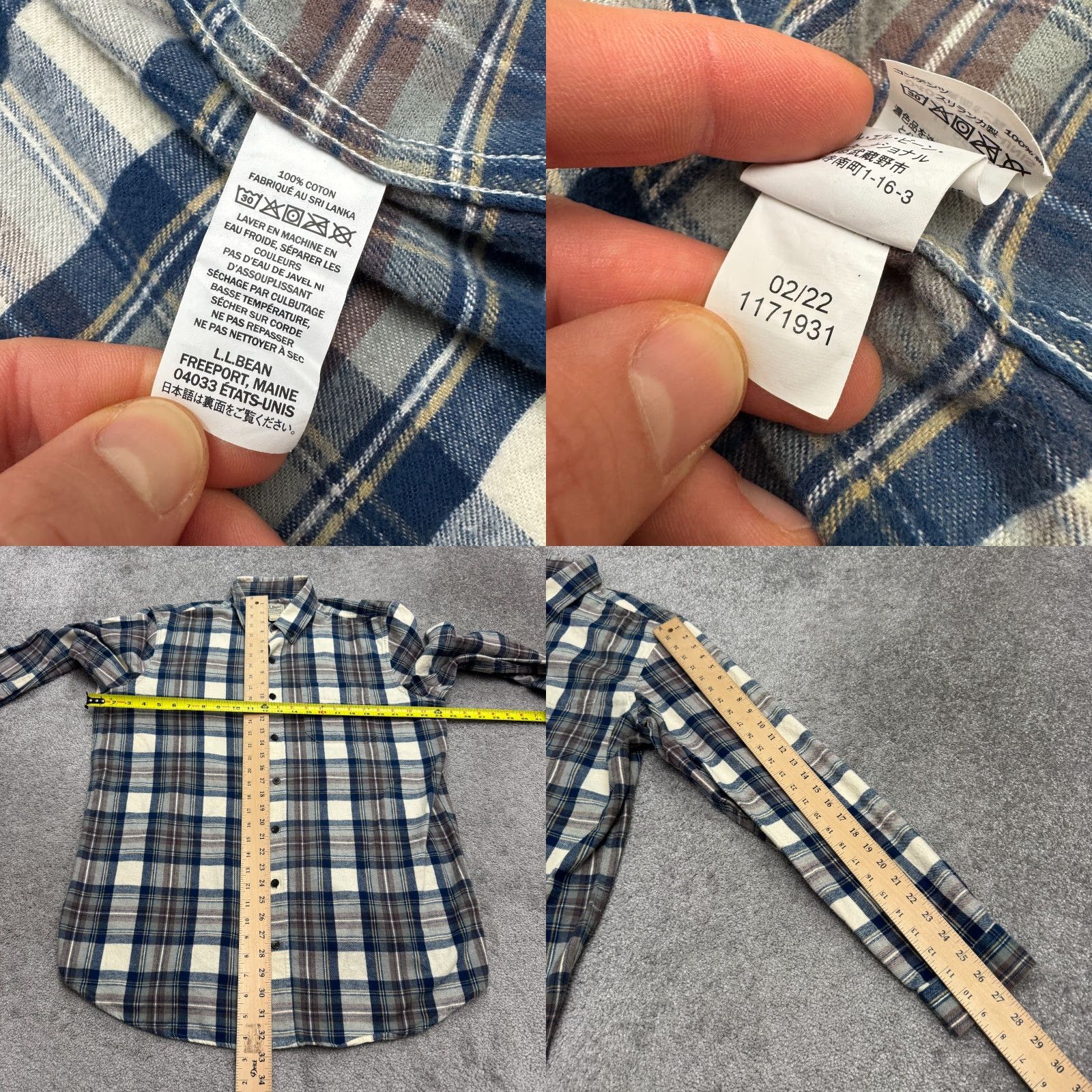 Vintage L.L. Bean Traditional Fit Flannel Shirt Mens LT Blue Plaid Cotton Casual Button-Up Hip Classic Size US L / EU 52-54 / 3 - 8 Thumbnail