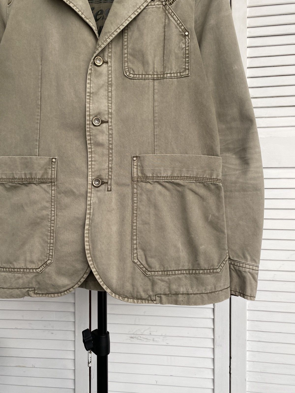 Diesel × Vintage Vintage Diesel Workwear Blazer Jacket Faded Khaki Military Size US S / EU 44-46 / 1 - 5 Thumbnail