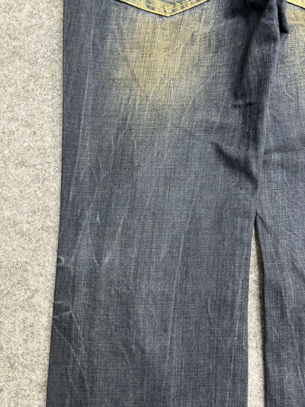 Japanese Brand 💥Flare💥Insane 90s Style Blue Rusty Distressed Denim F561 Size US 30 / EU 46 - 17 Thumbnail