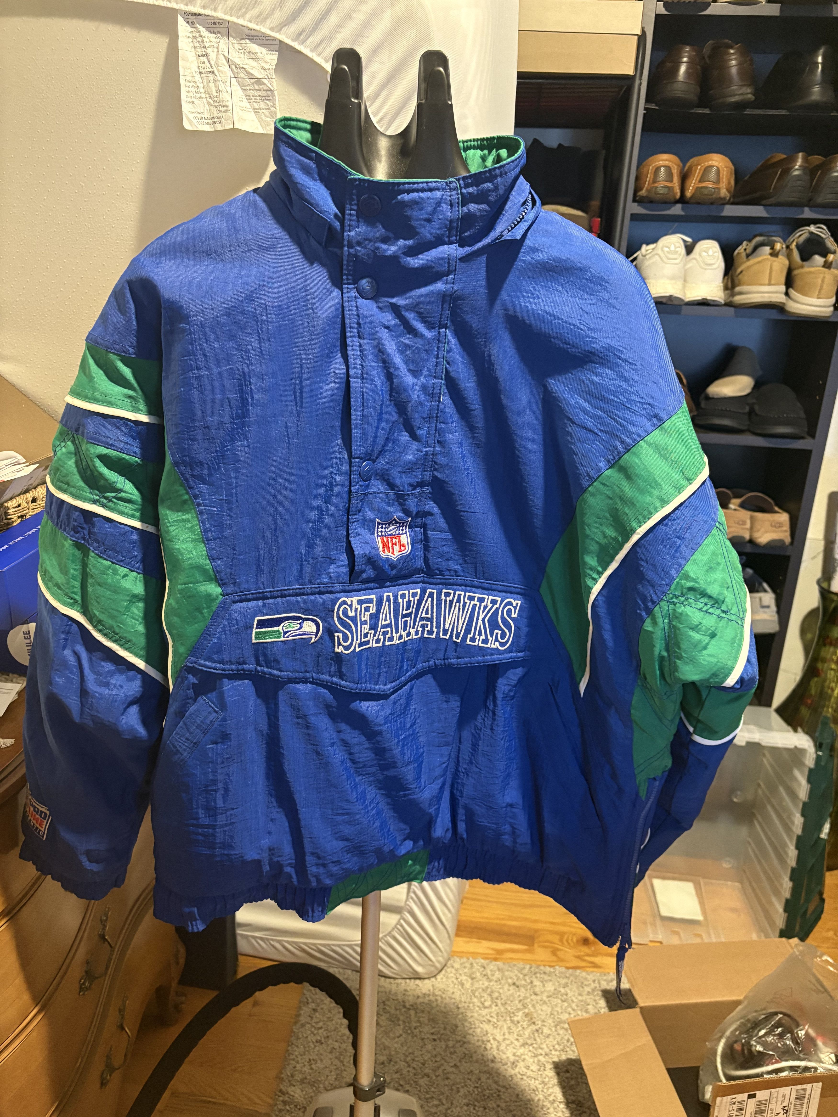 Starter Vintage 90s Seahwaks Starter Jacket - Size Large Size US L / EU 52-54 / 3 - 1 Thumbnail