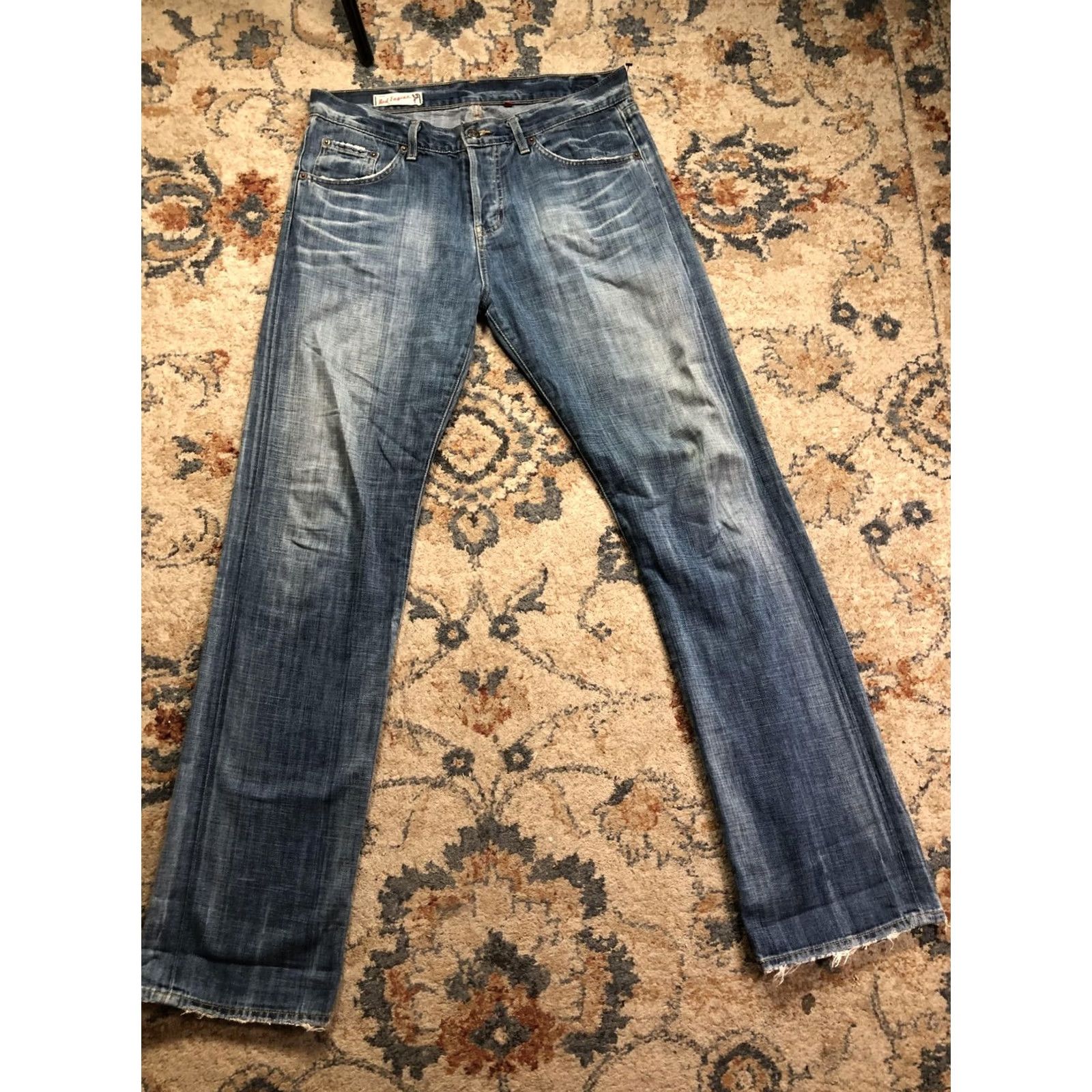 Denime Red Engine Jeans Womens 29 Blue Boyfriend Distressed Relaxed Fit Denim Made USA Size 29" - 4 Thumbnail