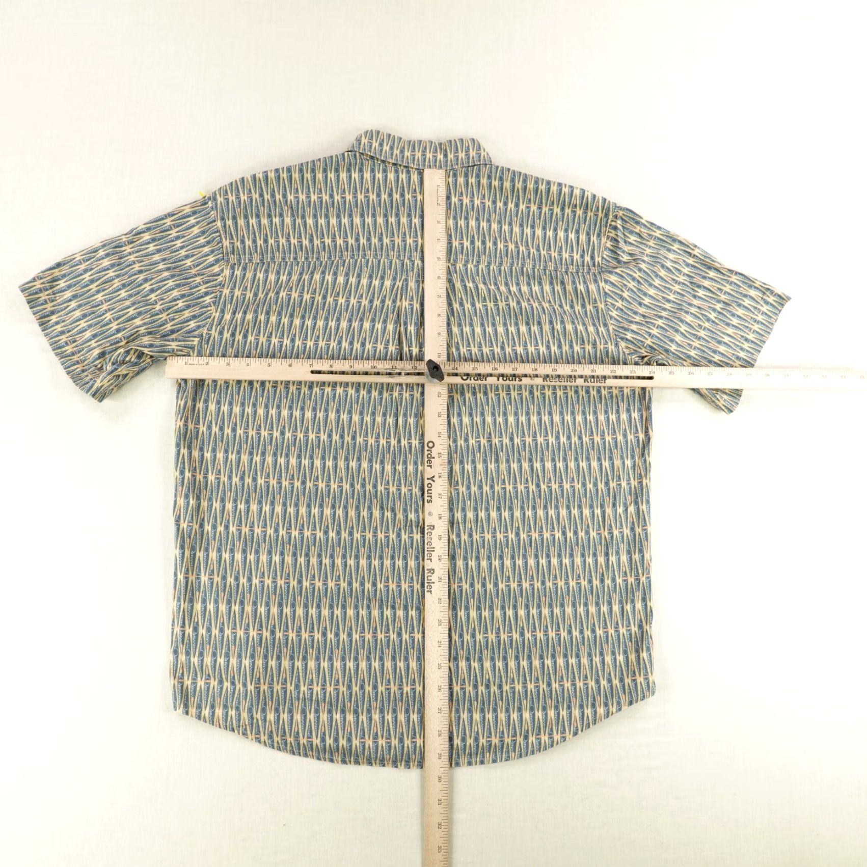 Vintage Woolrich Button-Up Shirt Mens Medium Blue Geometric Outdoor Casual Short Sleeve Size US M / EU 48-50 / 2 - 5 Thumbnail