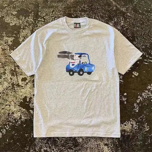Japanese Brand Kusuno x Miku Gray casual retro loose puppy print t-shirt Size US M / EU 48-50 / 2 - 3 Thumbnail
