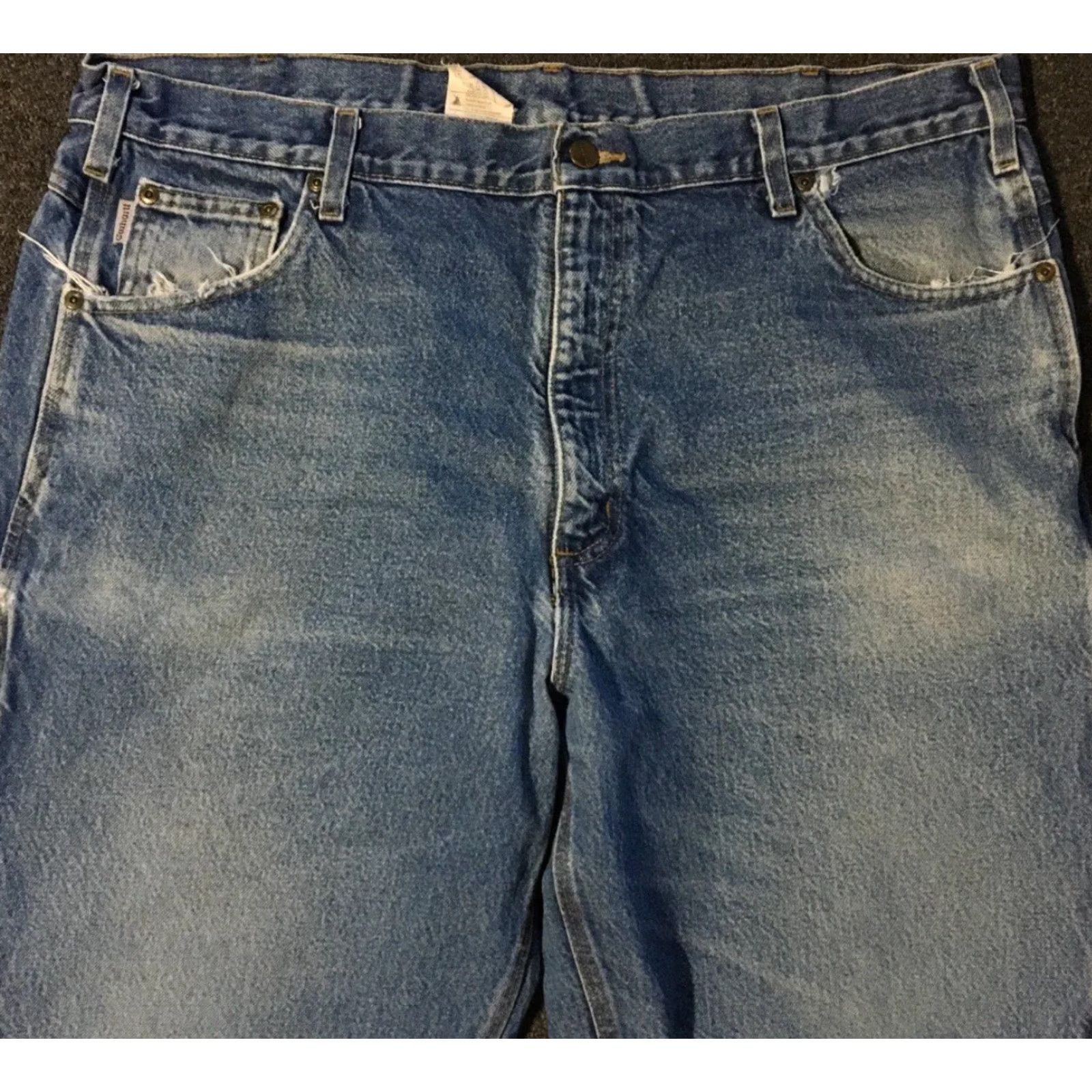 Carhartt VINTAGE Carhartt Jeans 90s Distressed Faded 42 Blue Men Regular 30 In USA Grunge Skate Punk Biker Western 80s 90s Western Casual Size US 42 / EU 58 - 6 Thumbnail