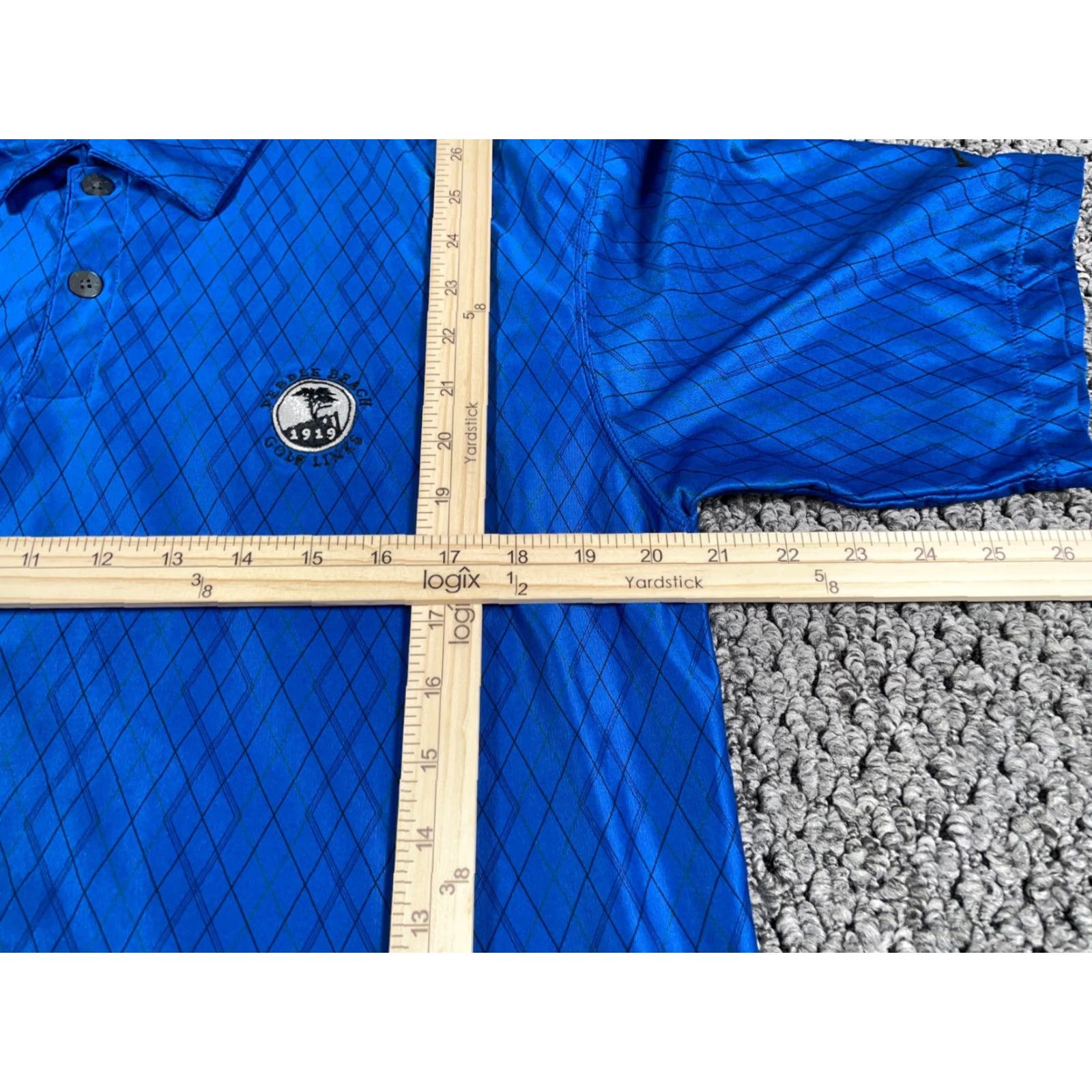 Nike Nike Golf Polo Shirt Men Adult Medium Blue Diamond Pattern Pebble Beach Dri Fit UV Shirt Size US M / EU 48-50 / 2 - 5 Thumbnail