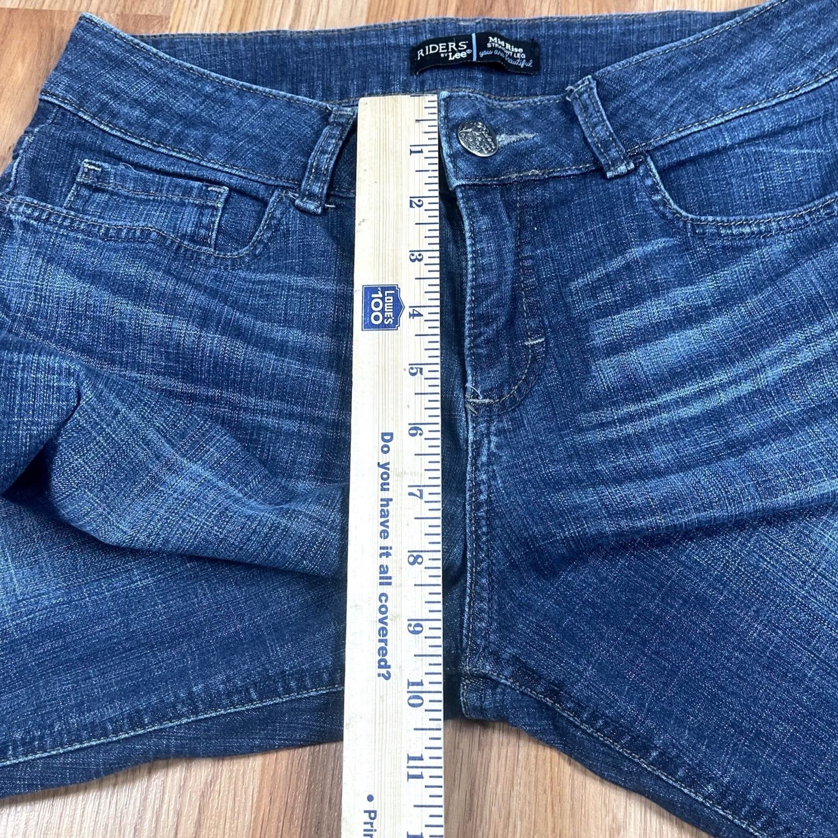 Vintage Riders By Lee Jeans Pants Womens 8P Straight Leg Mid Rise Blue Wash Denim - Vintage Condition - 28in Zip Pocket Size 30" / US 8 / IT 44 - 5 Thumbnail