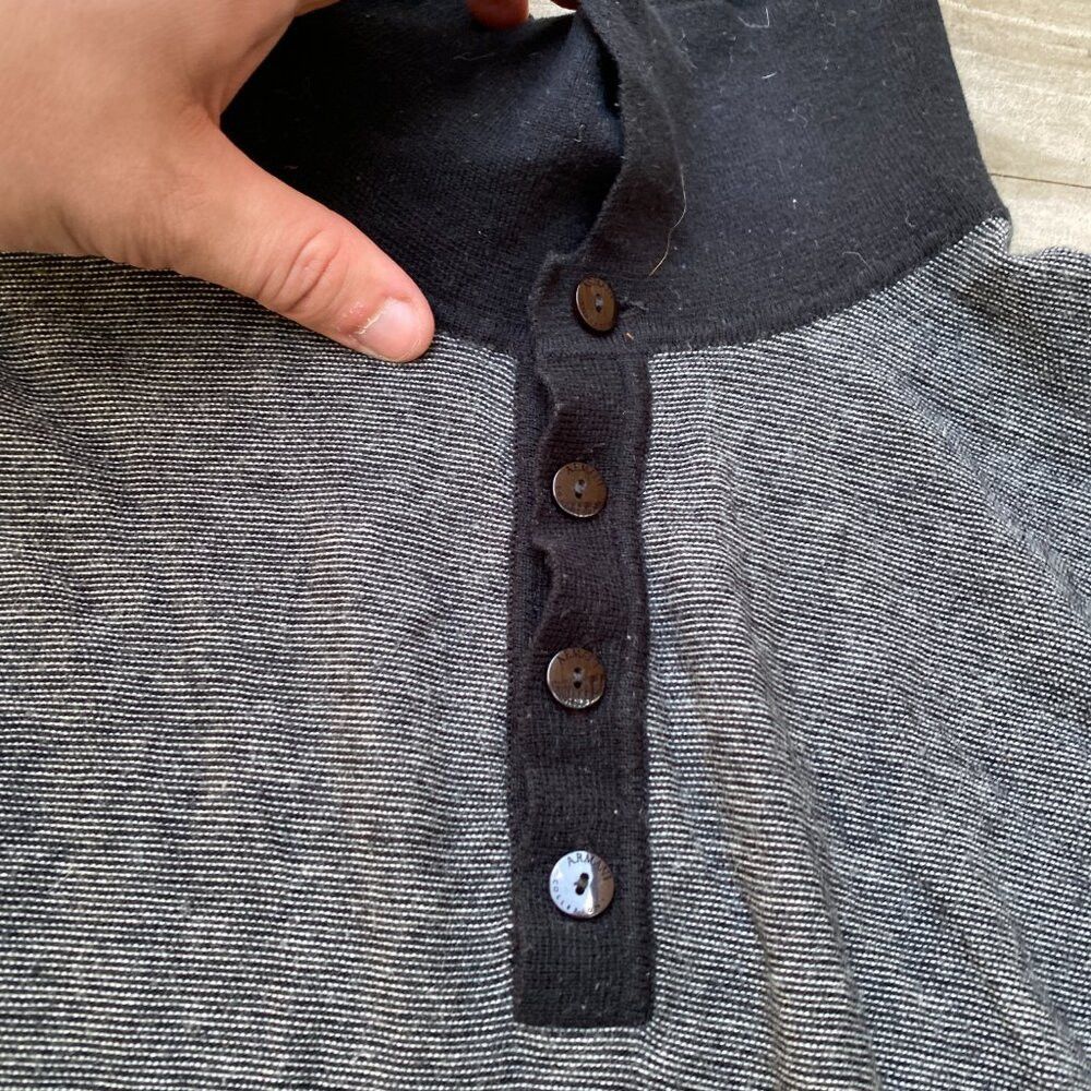 Armani Vintage Armani Silk Blend Button Up Quarter Zip Sweater Lar Size US L / EU 52-54 / 3 - 7 Thumbnail