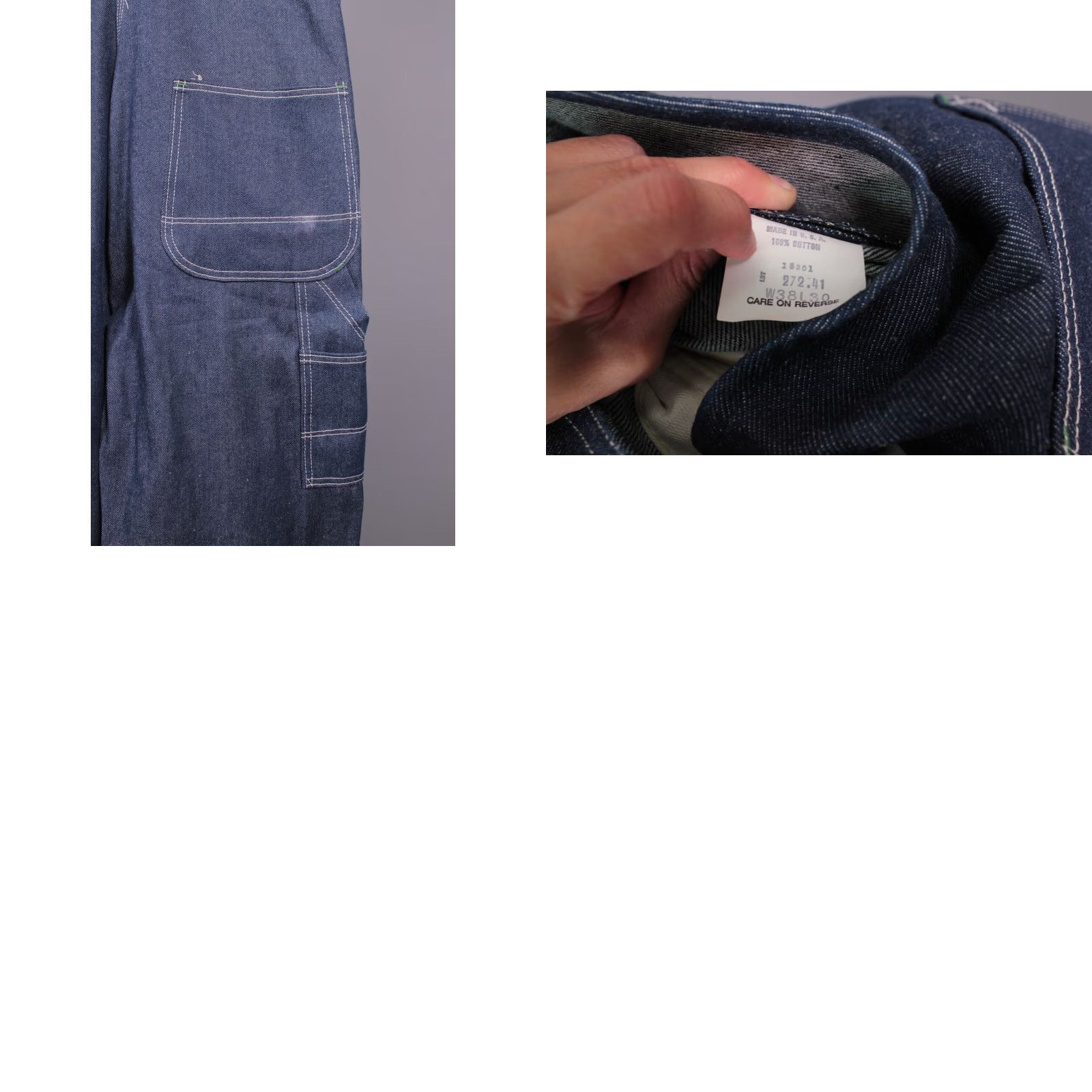 Vintage VINTAGE Key Overalls Denim 70s 80s 38x30 Dark Wash NOS 70s-80s denim Workwear Mens/Unisex Size US 38 / EU 54 - 8 Thumbnail